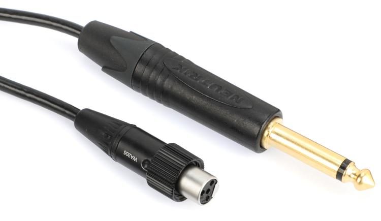 Shure WA305 适用于无线腰包式发射机的高级 1/4 英寸至 TA4F 乐器线缆
