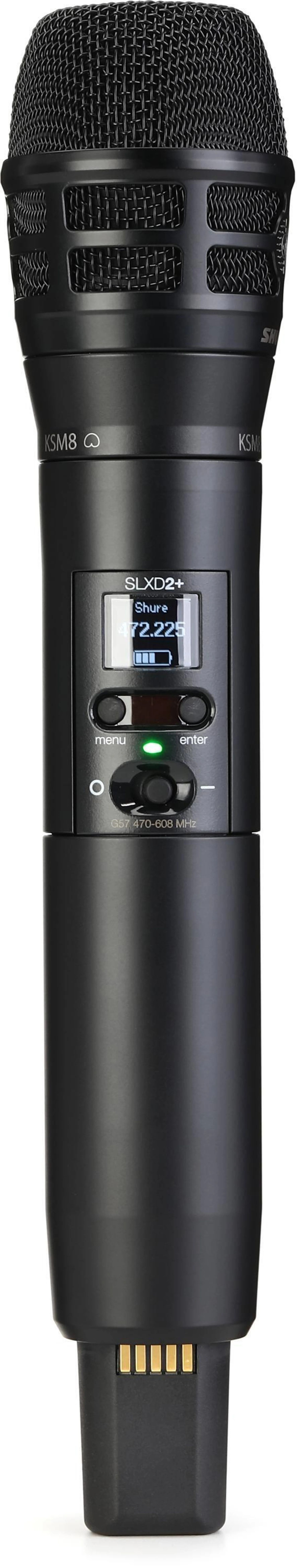 Shure SLXD2+ 配备 KSM8B 麦克风音头的无线手持式发射机 - G57 频段