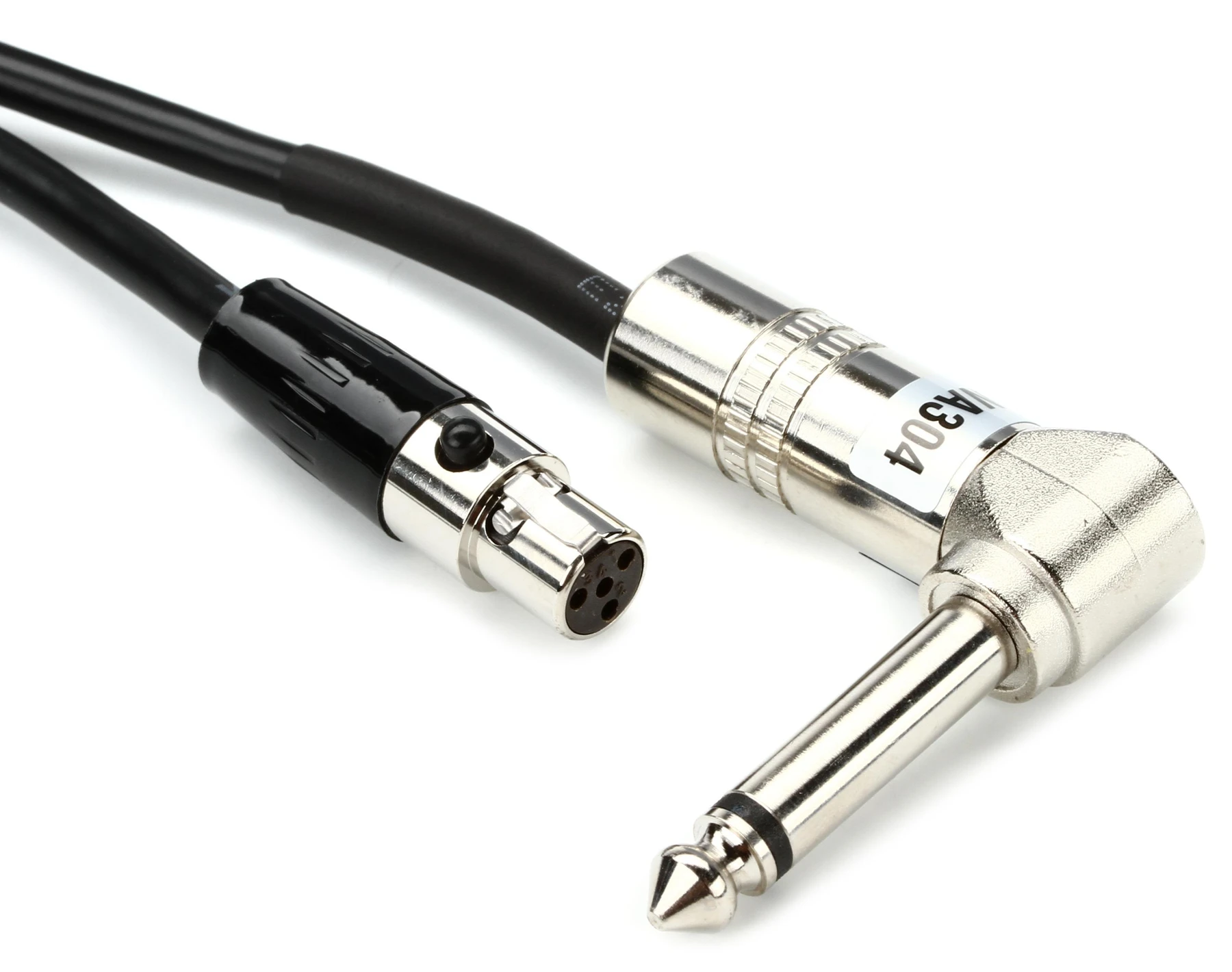 Shure WA304 用于无线腰包式发射机的 1/4 英寸直角转 TA4F 乐器线缆