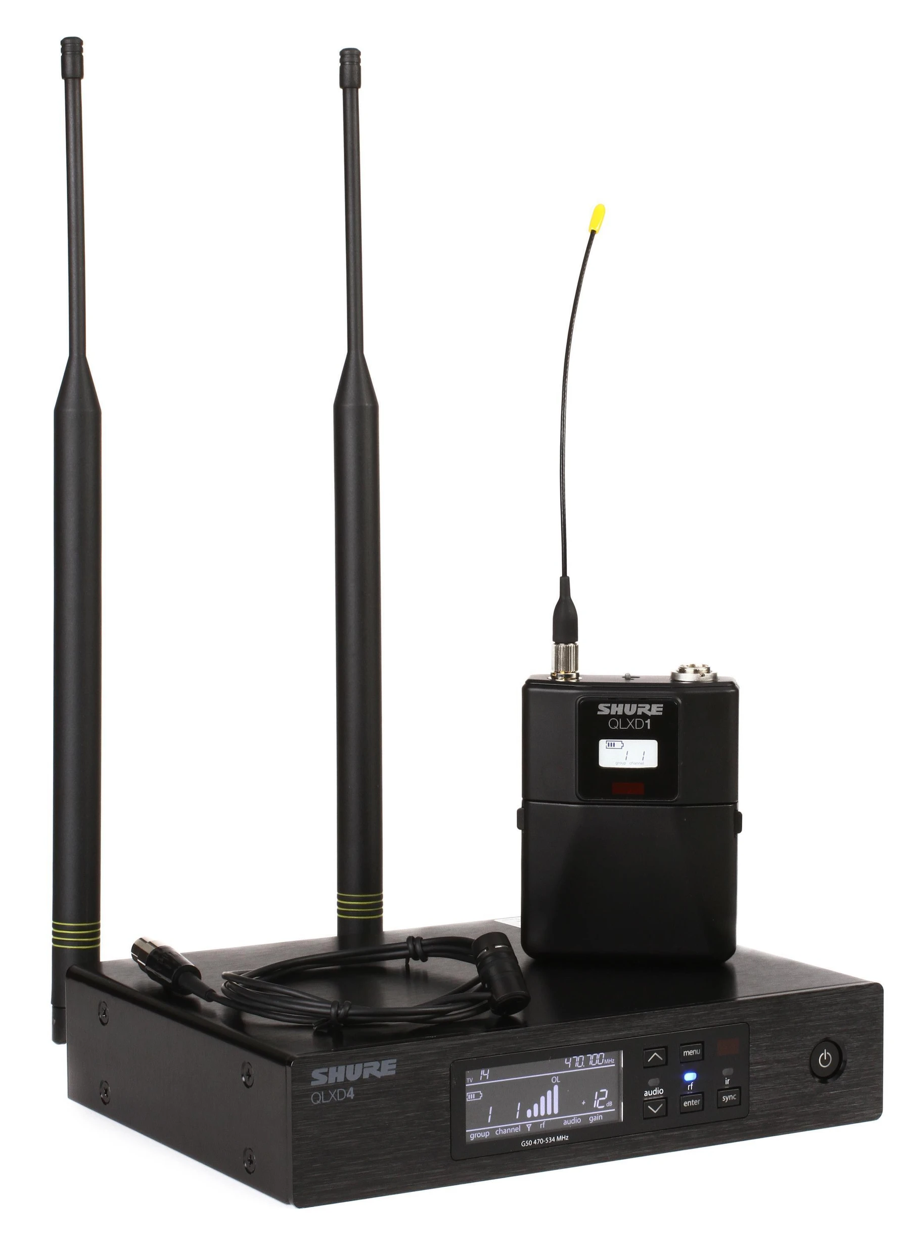 Shure QLXD14/84m 无线超心形领夹式麦克风系统 - G50 频段