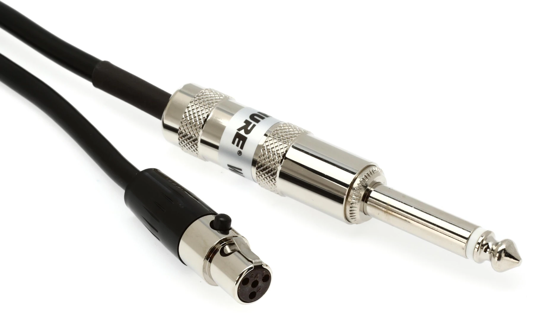 Shure WA302 用于无线腰包发射机的 1/4 英寸转 TA4F 乐器线缆