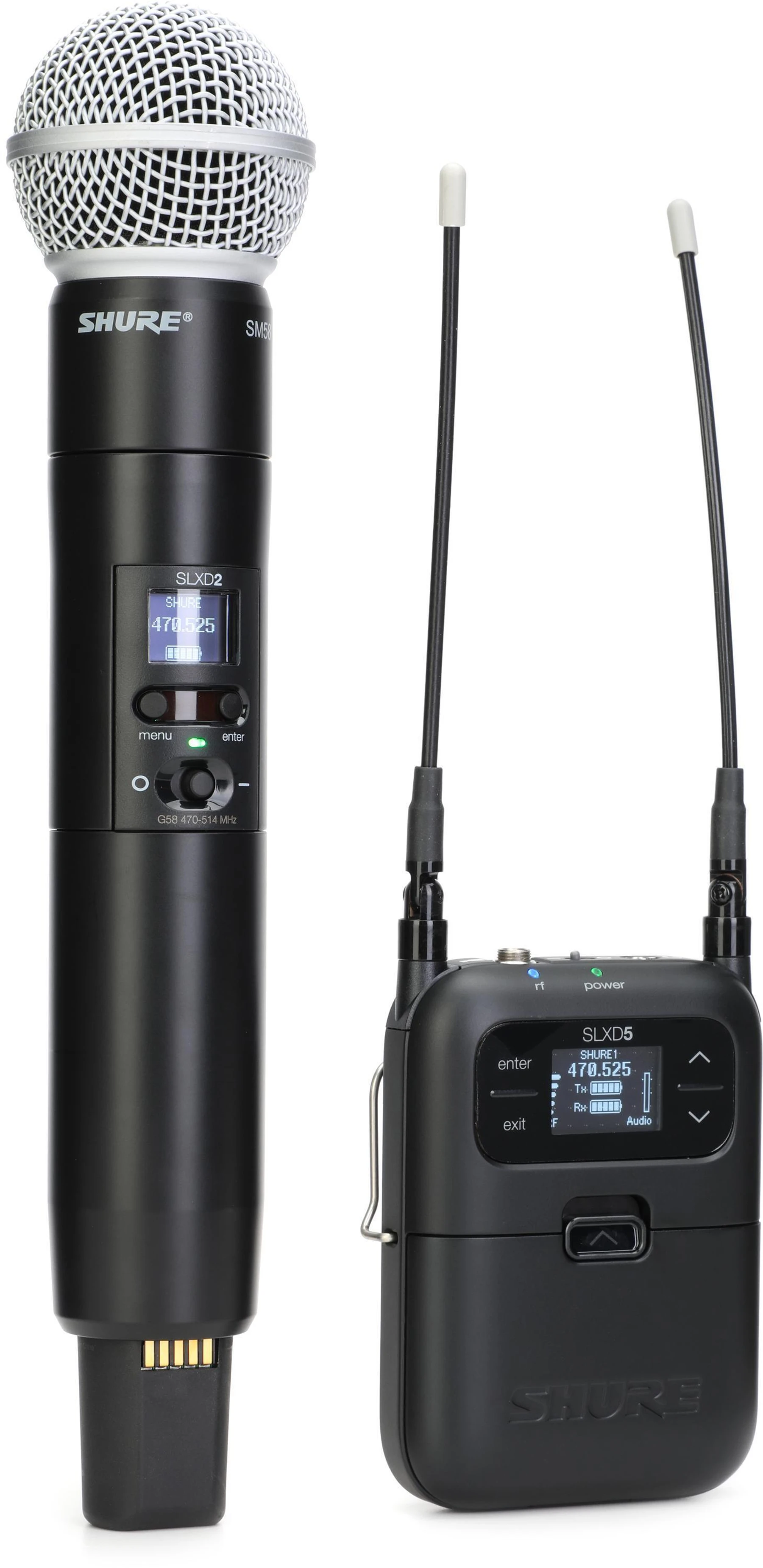 Shure SLXD25/SM58 数字无线便携式手持麦克风系统 - G58 频段