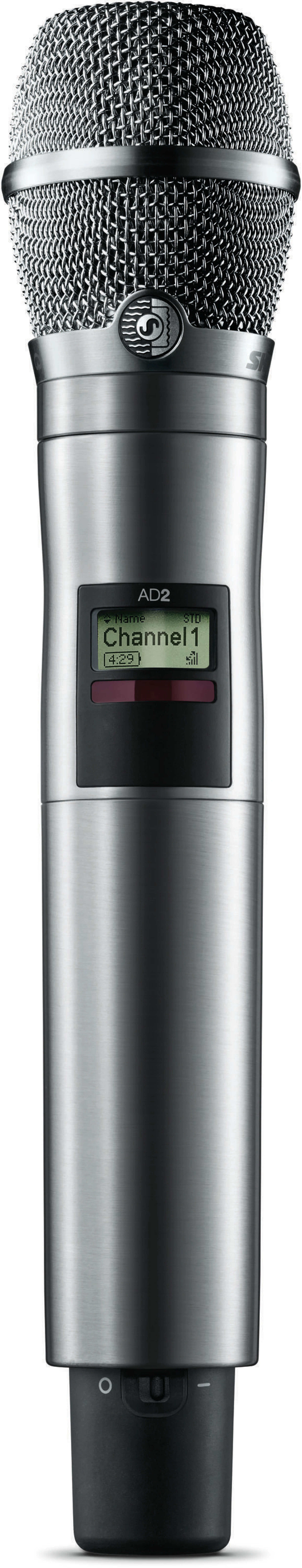 Shure Axient Digital AD2/KSM11 无线手持话筒发射机 - 镍色