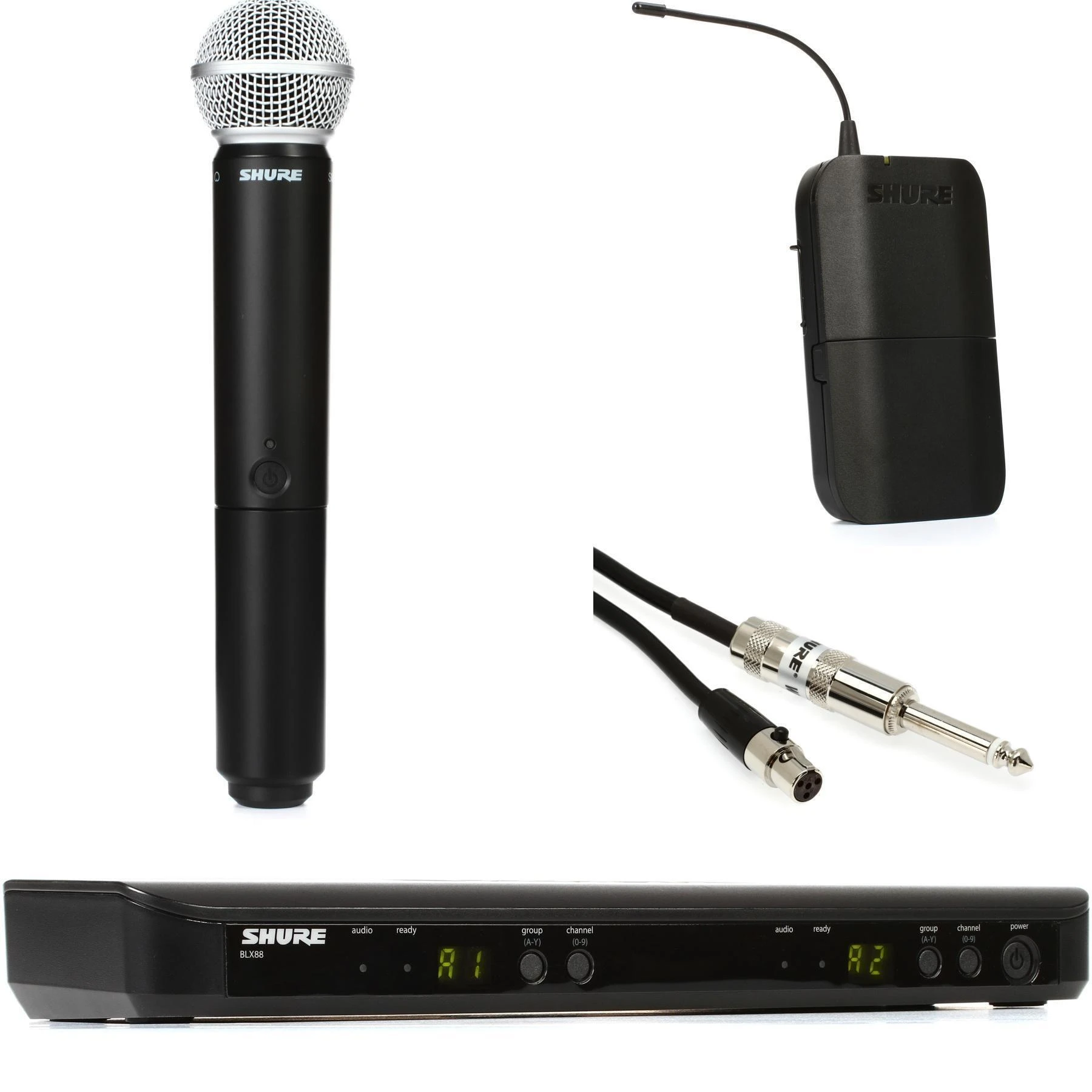 Shure BLX88 双通道无线话筒和乐器套装 - H10 频段