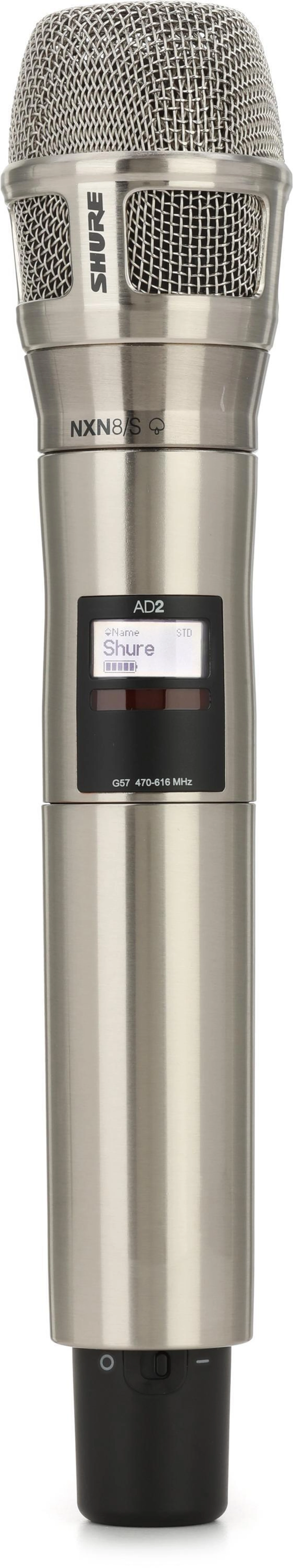 Shure AD2/N8S 无线手持话筒发射器 - 镍色