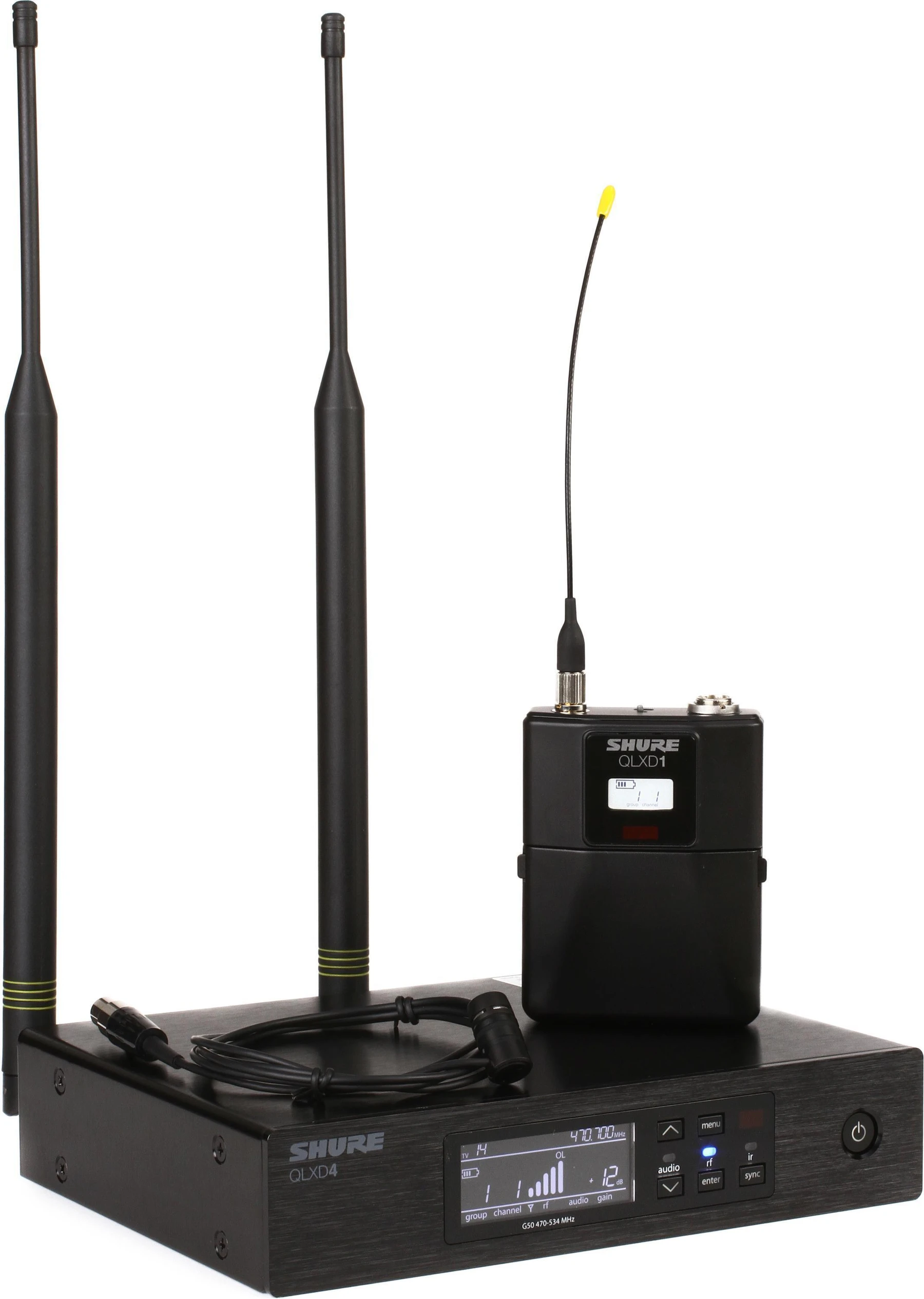 Shure QLXD14/84m 无线超心形指向性领夹麦克风系统 - J50A 频段