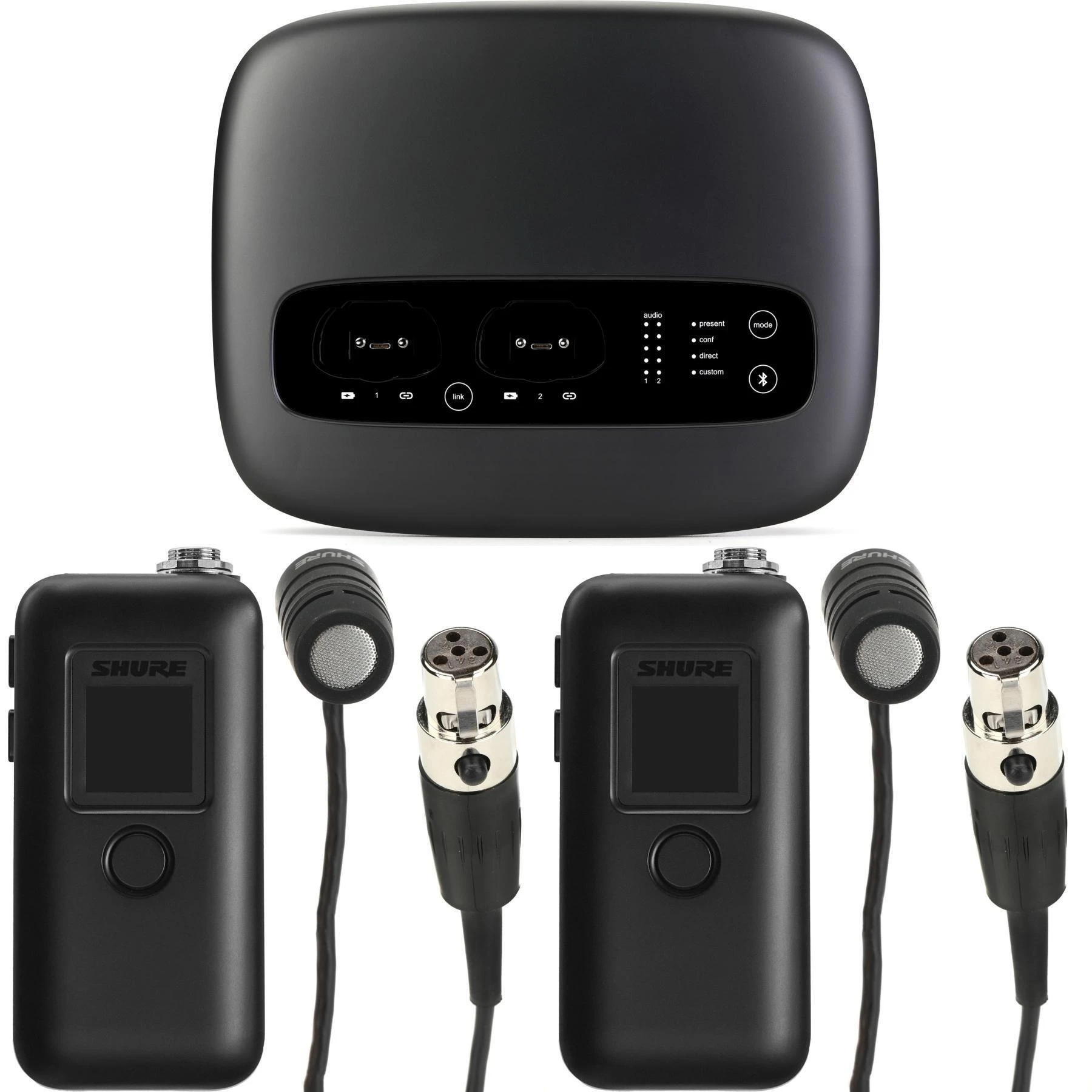 Shure MXWAPXD 双通道领夹式麦克风无线系统 - Z10 频段