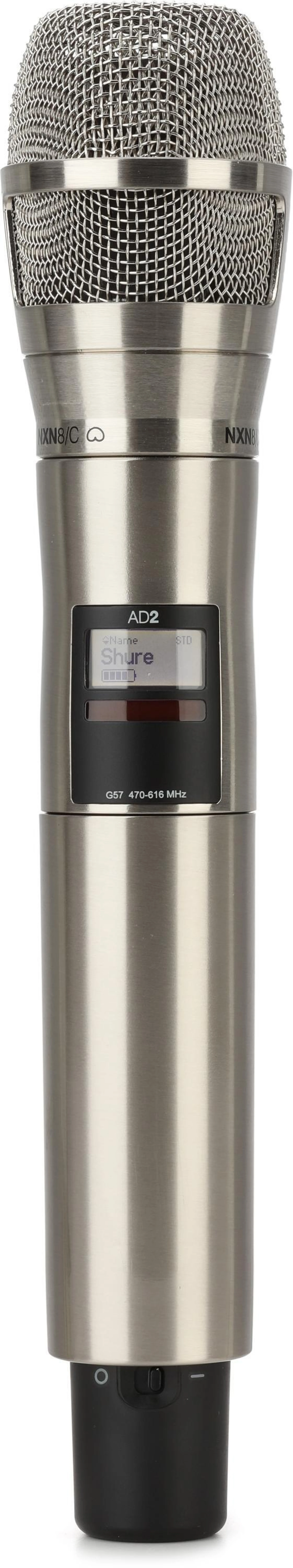 Shure AD2/N8C 无线手持话筒发射机 - 镍色