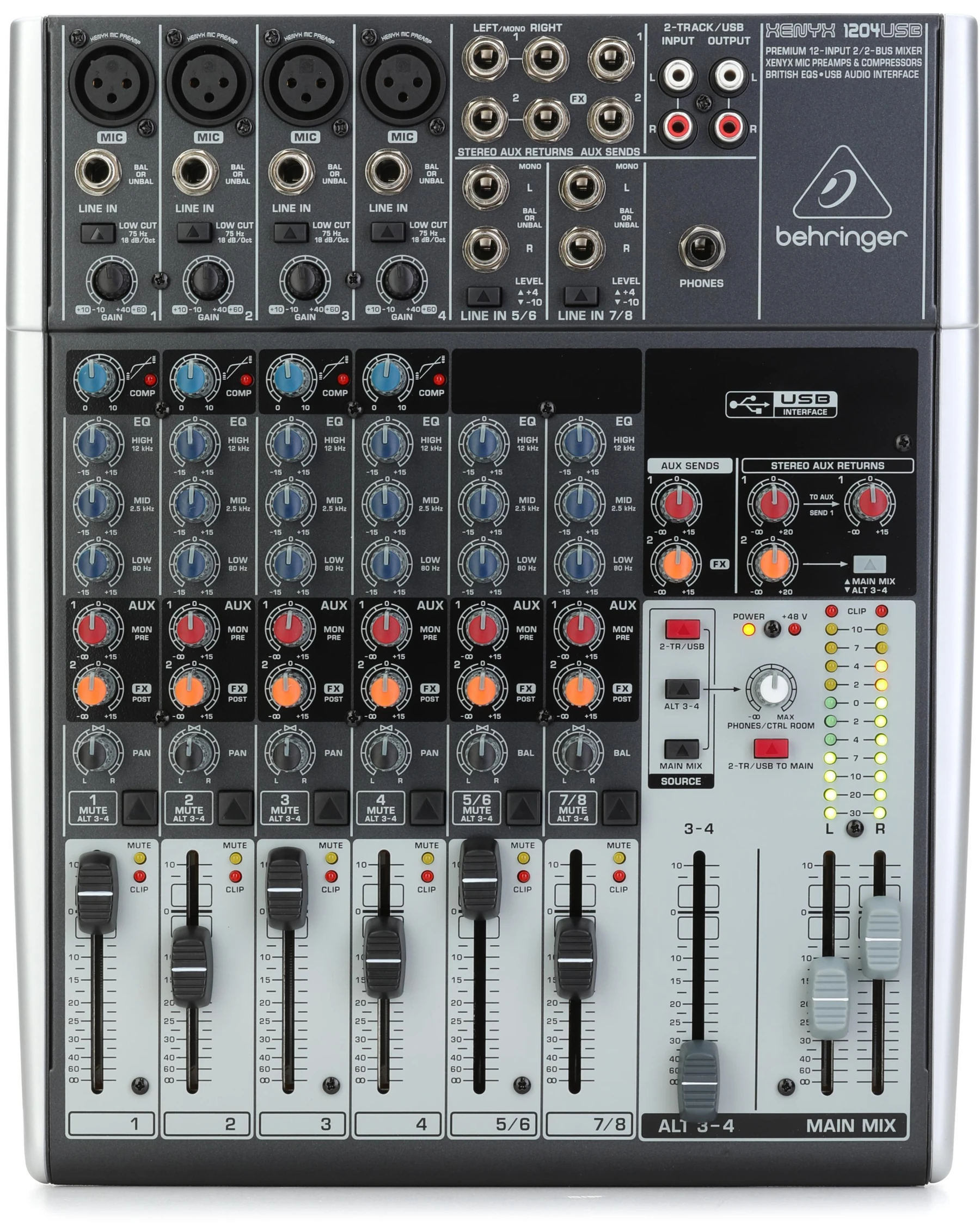 Behringer Xenyx 1204USB 调音台，配备 USB