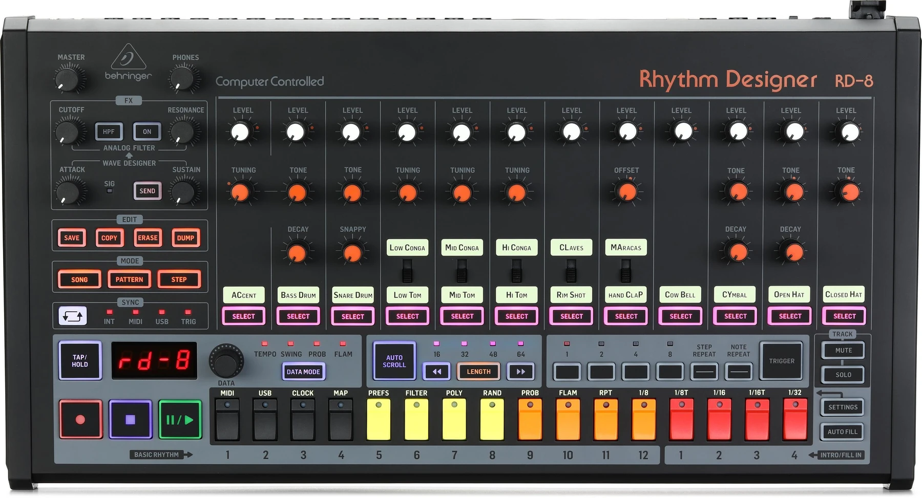 Behringer Rhythm Designer RD-8 Mk2 模拟鼓机