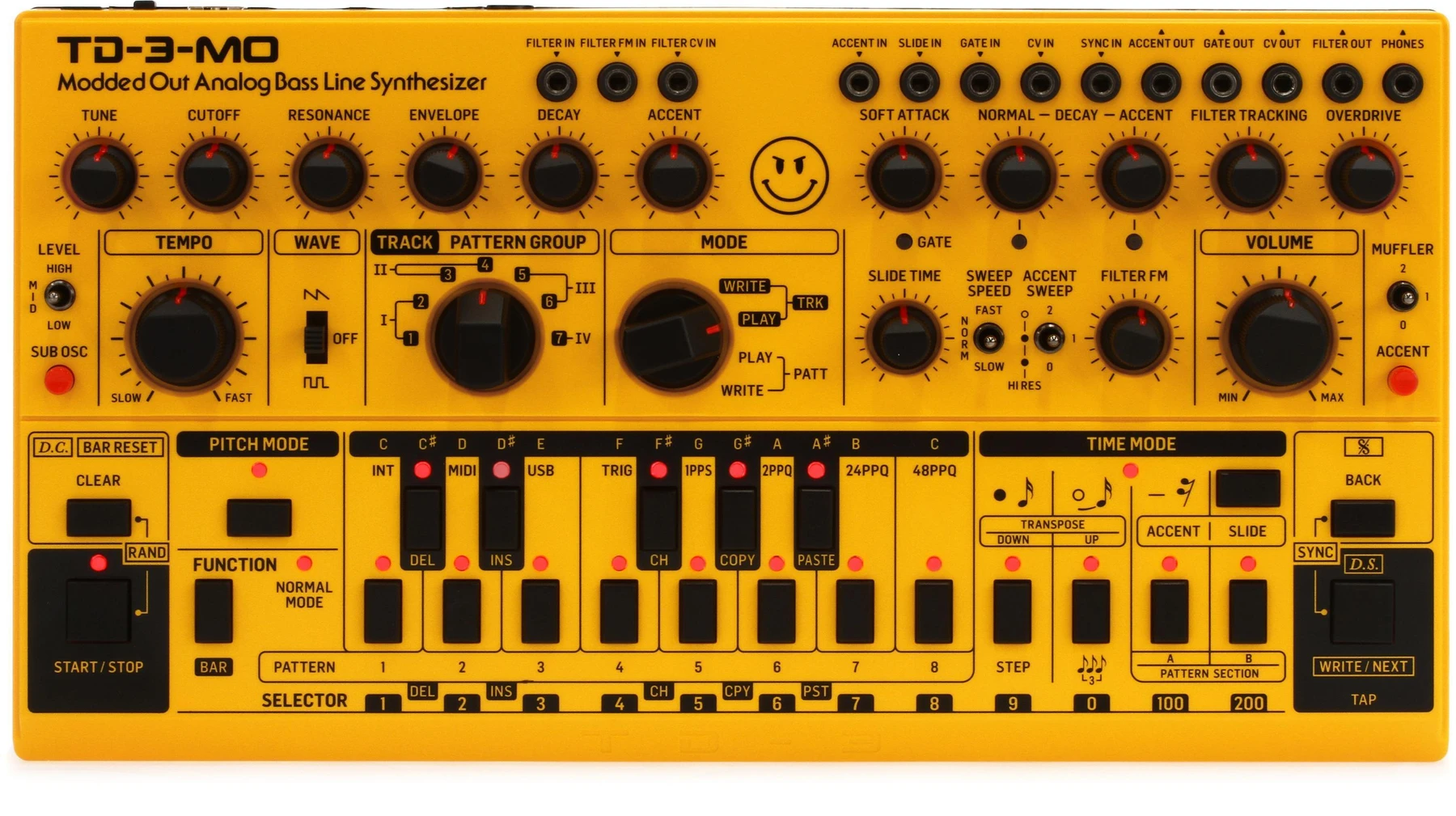 Behringer TD-3-MO-AM 模拟贝斯线合成器 - 黄色