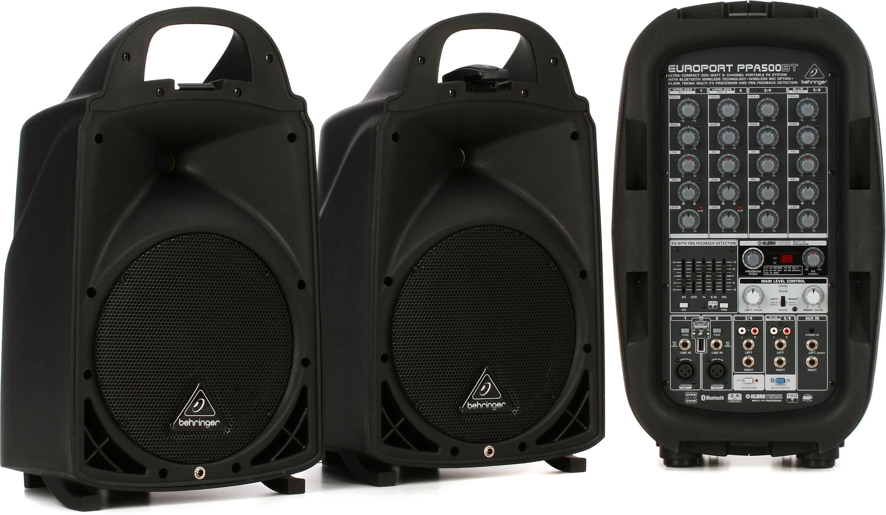 Behringer Europort PPA500BT 6通道便携式 PA 系统，配备蓝牙