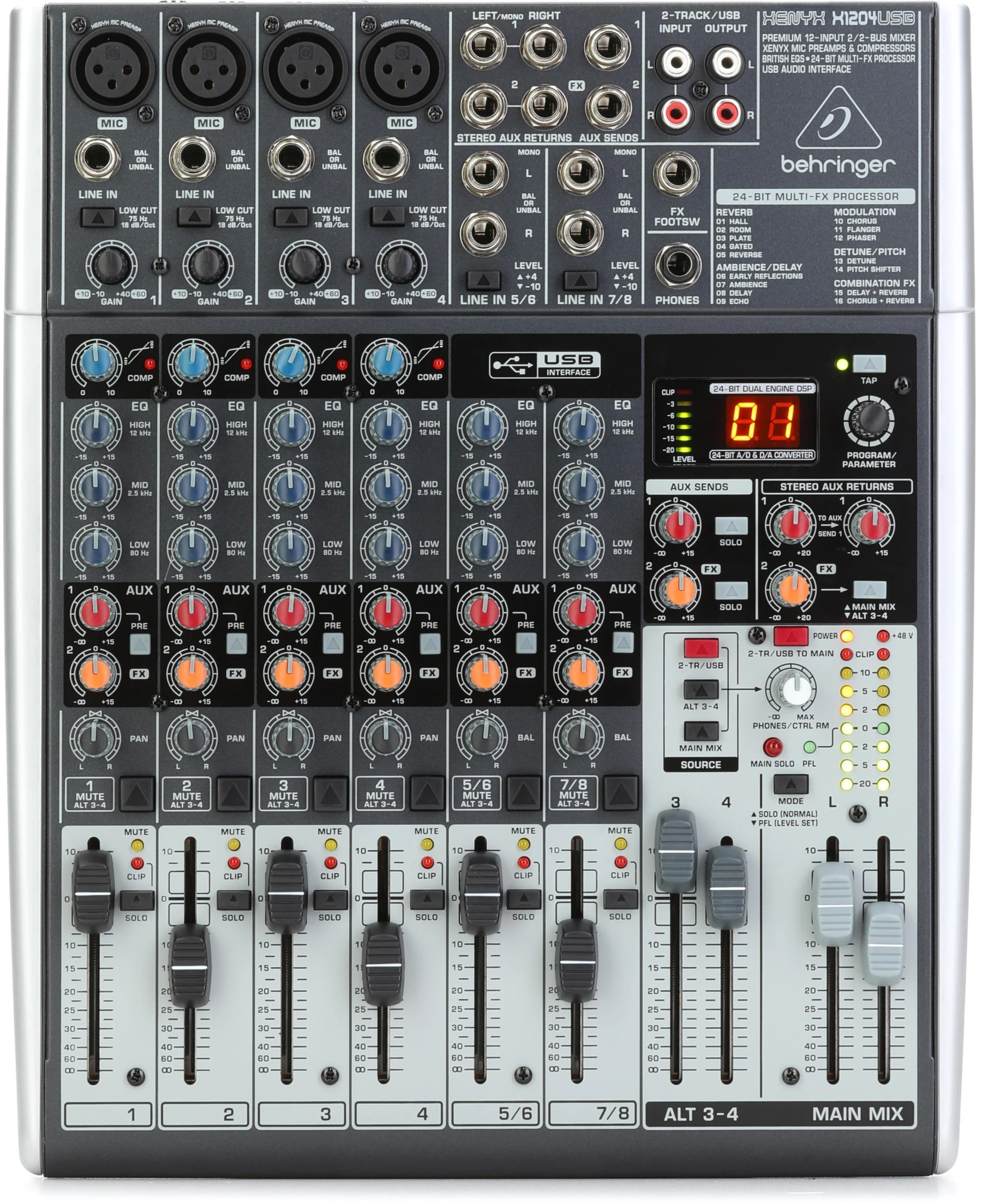 Behringer Xenyx X1204USB 带USB和效果器的调音台