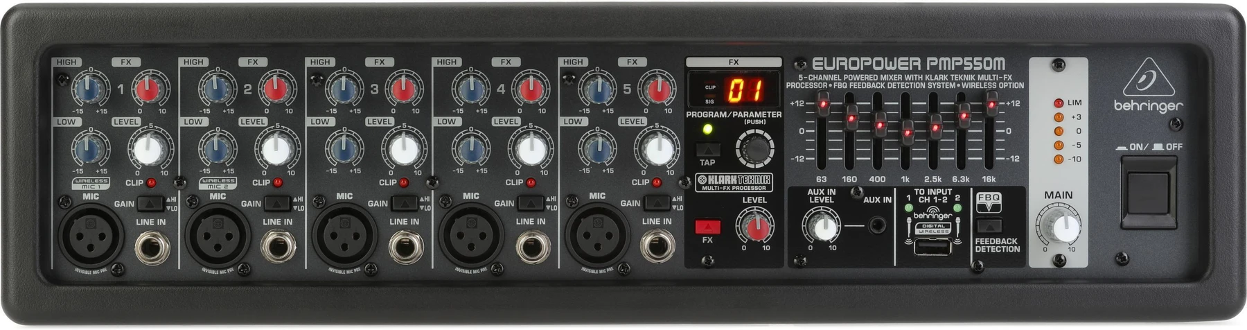 Behringer Europower PMP550M 5通道500瓦带功放调音台