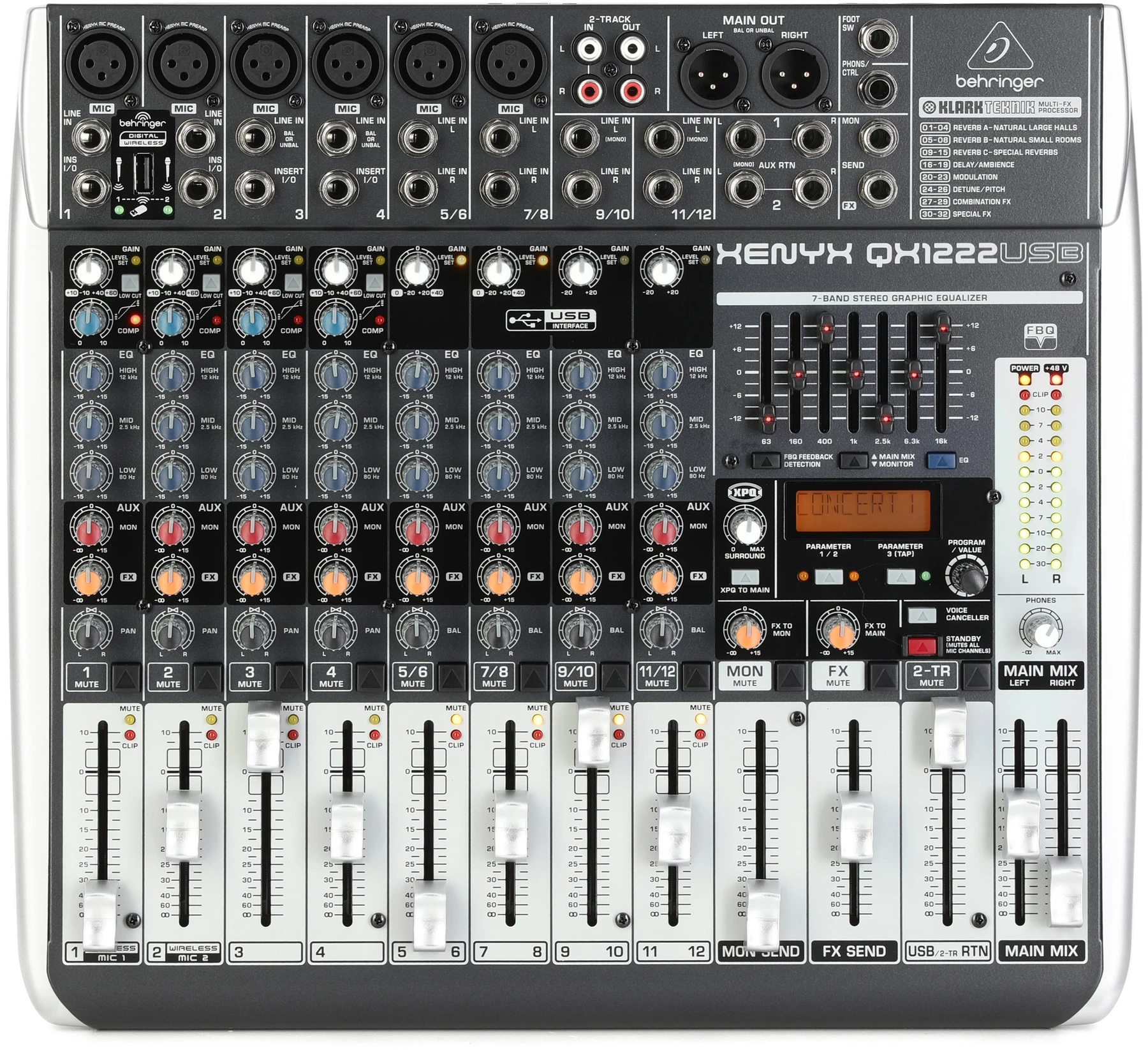 Behringer Xenyx QX1222USB 带USB和效果器的调音台