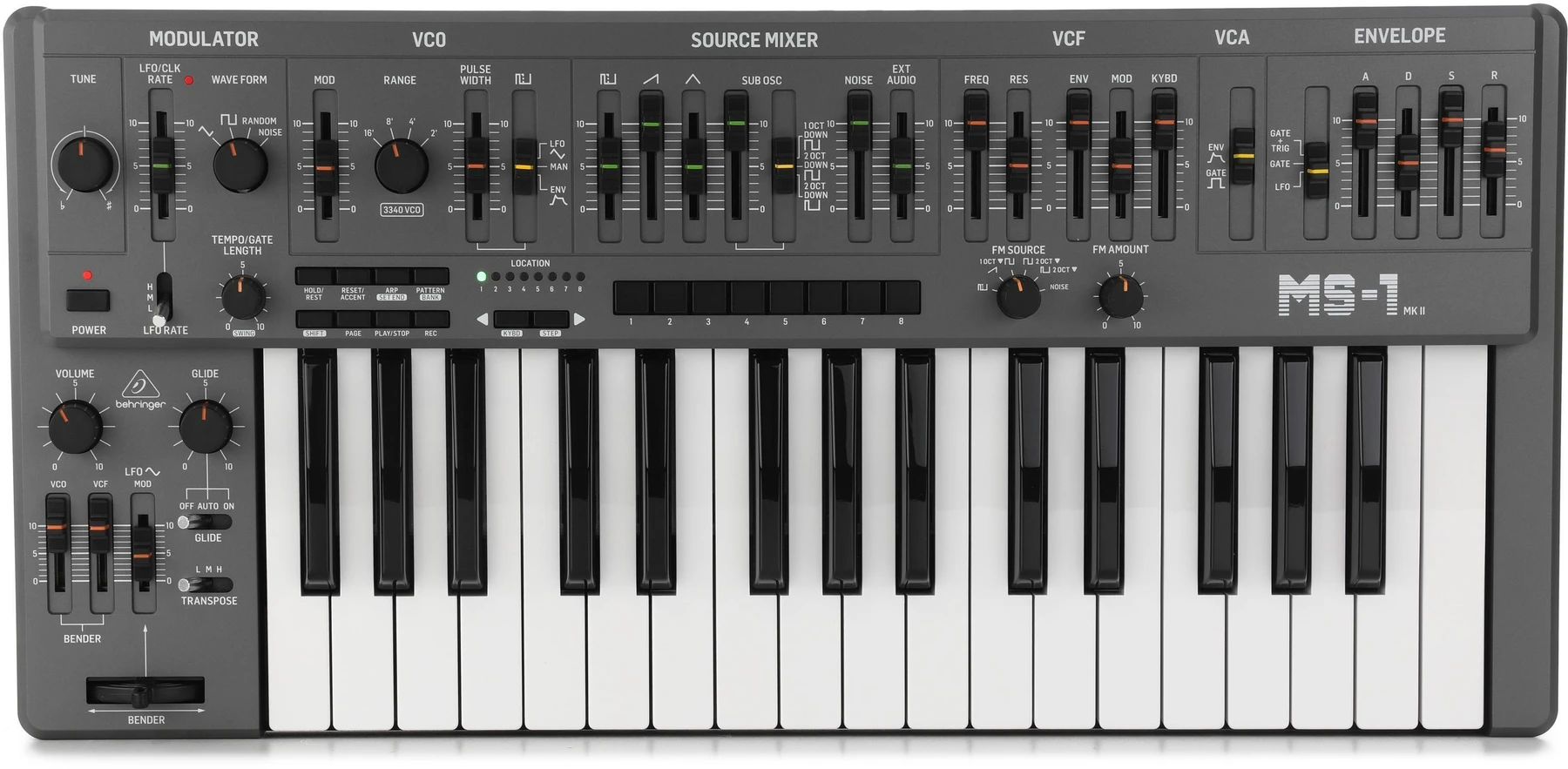 百灵达 MS-1 MK II-GY 32键单音模拟合成器（灰色）