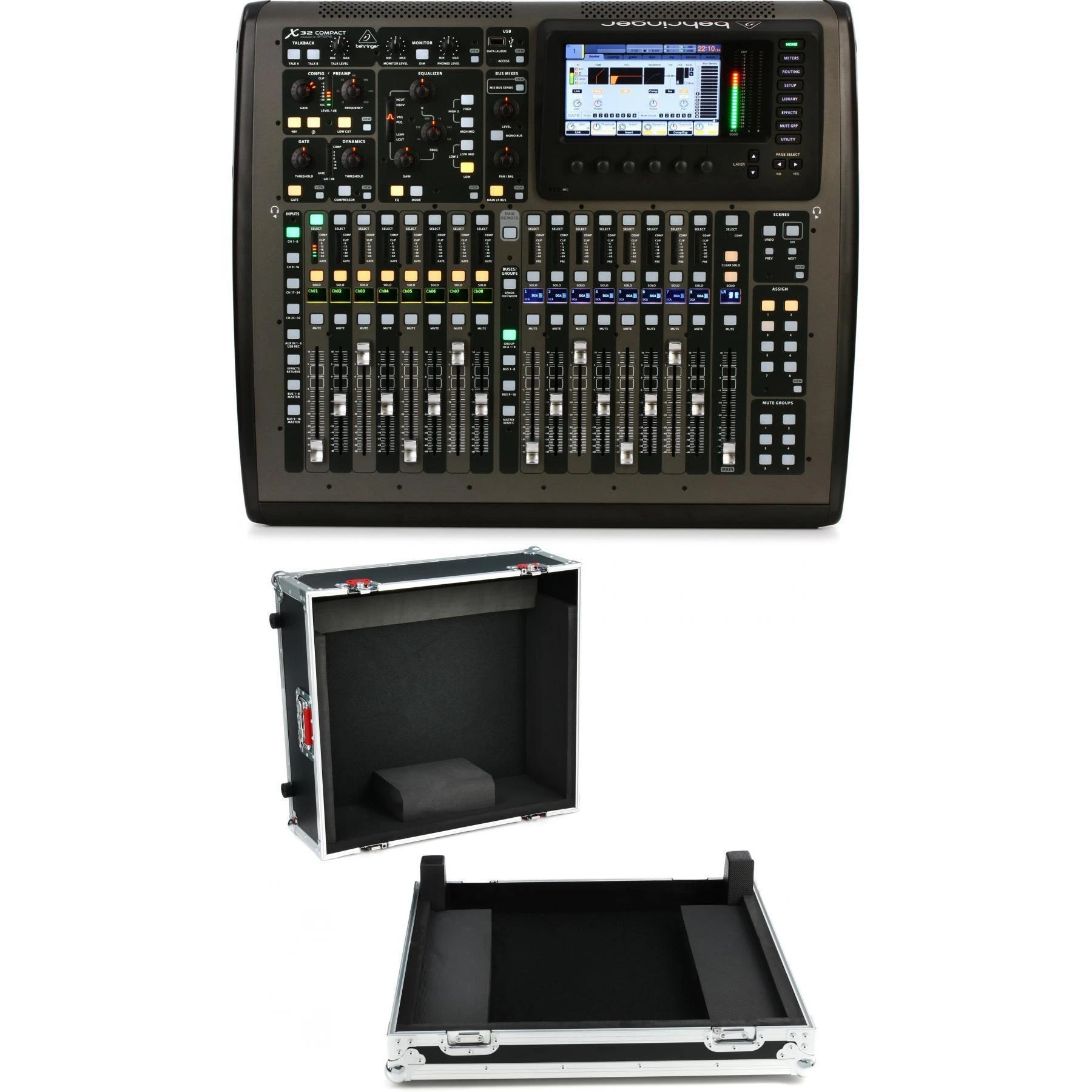 百灵达 X32 Compact 40通道数字调音台及 ATA 调音台箱