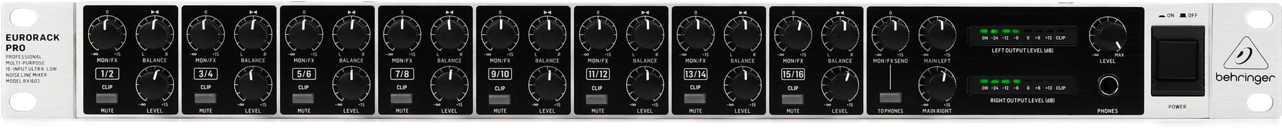 百灵达 RX1602 V2 机架式线路调音台