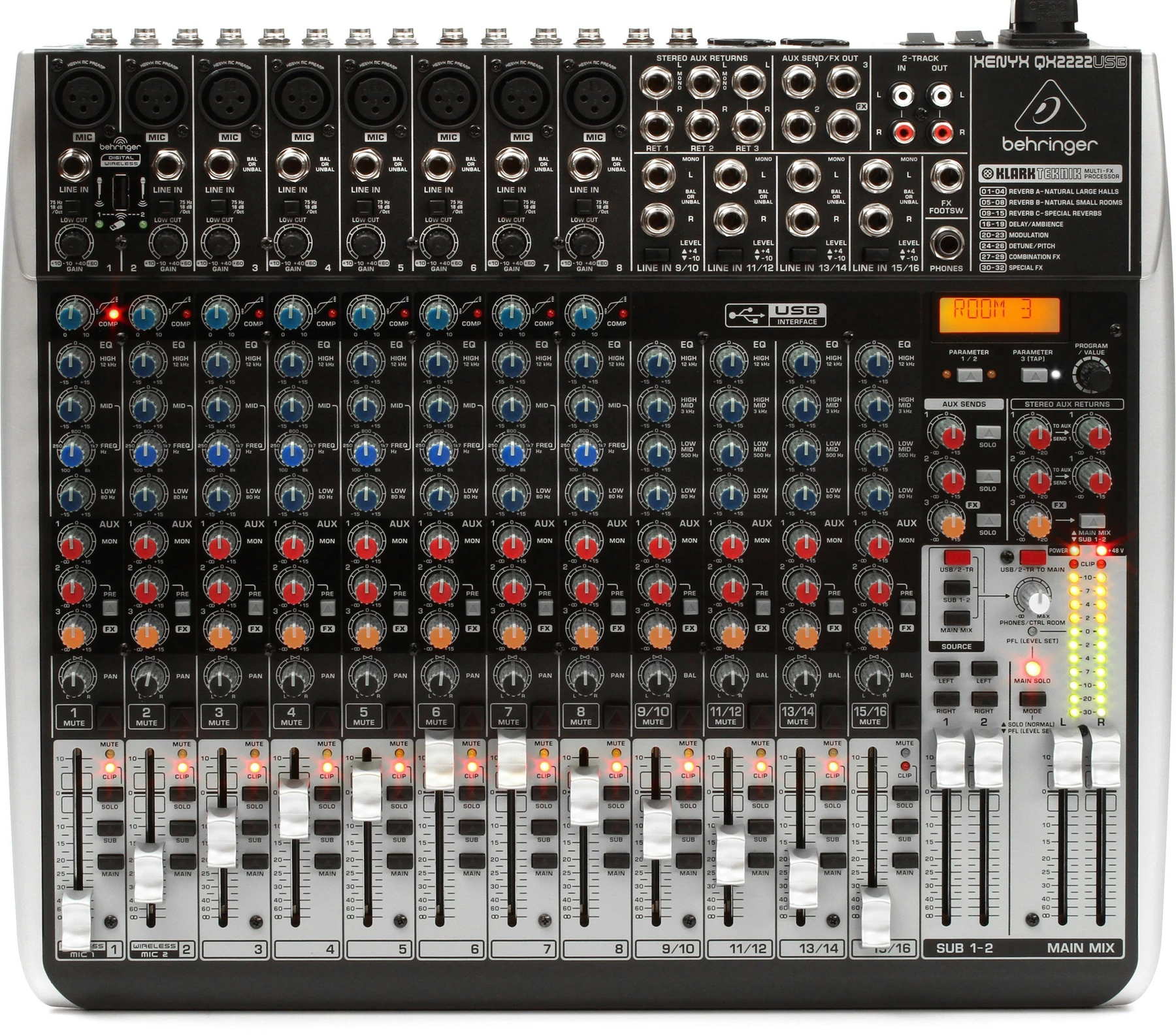 Behringer Xenyx QX2222USB 带 USB 和效果器的调音台