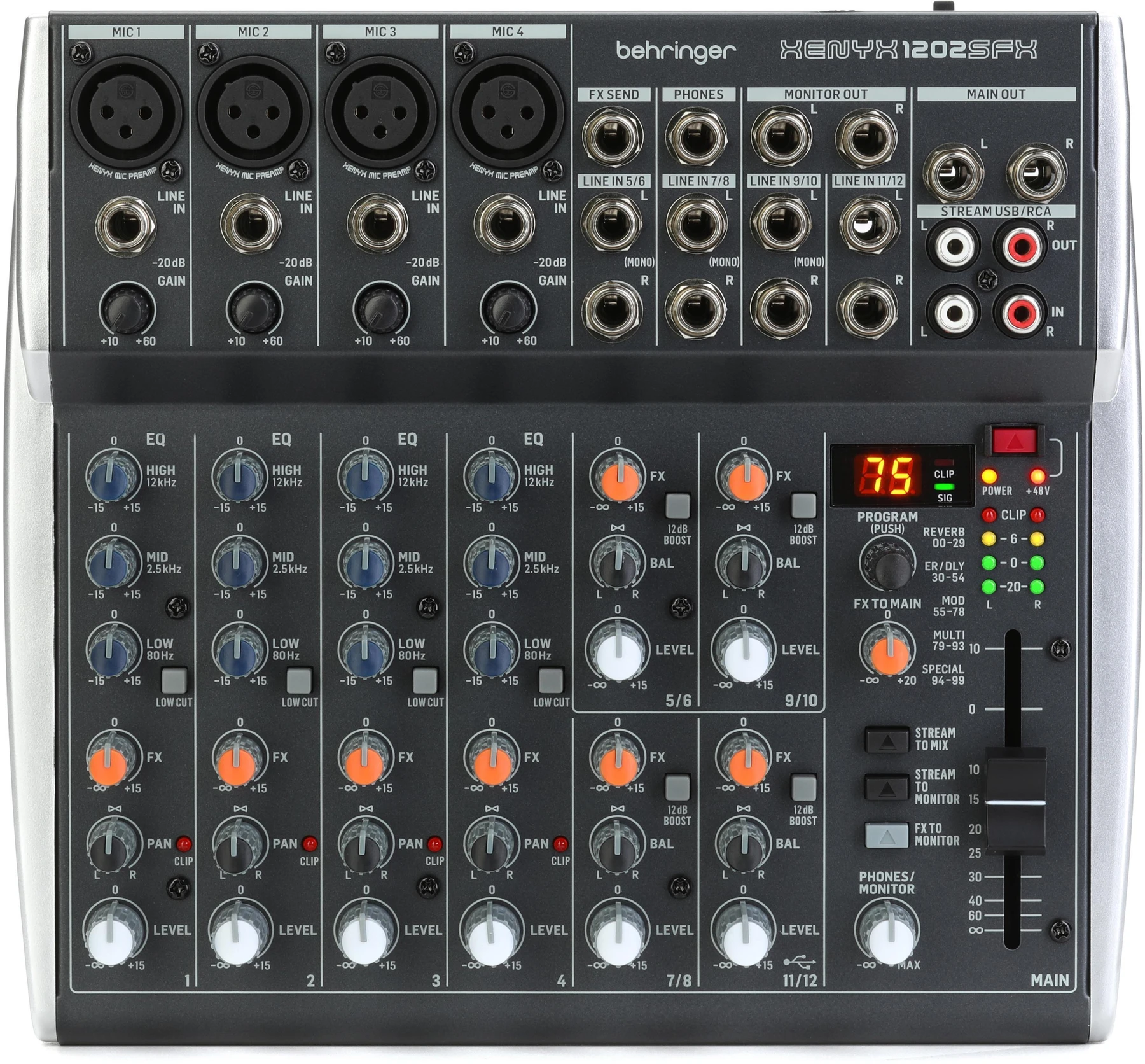 百灵达 Xenyx 1202SFX 12通道模拟流媒体调音台
