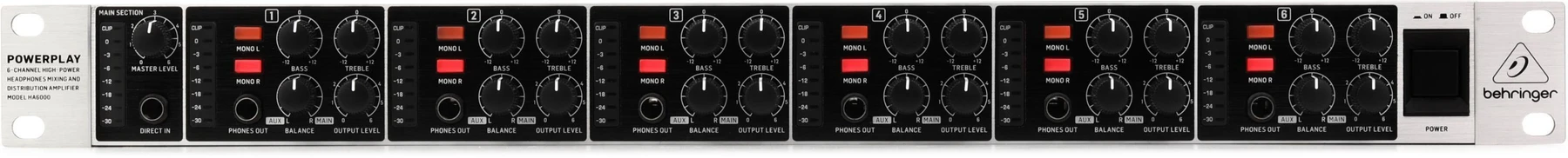 百灵达 Powerplay HA6000 6通道耳机混音／分配放大器