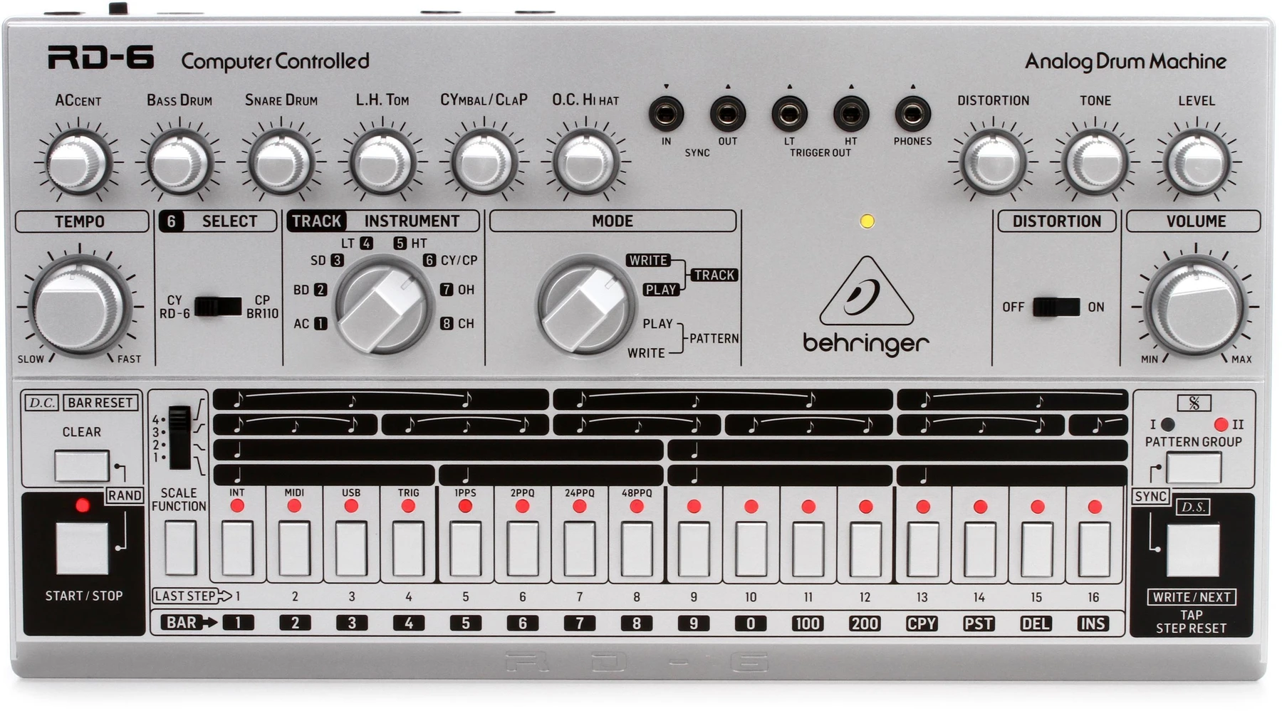 Behringer RD-6-SR 模拟鼓机 - 银色