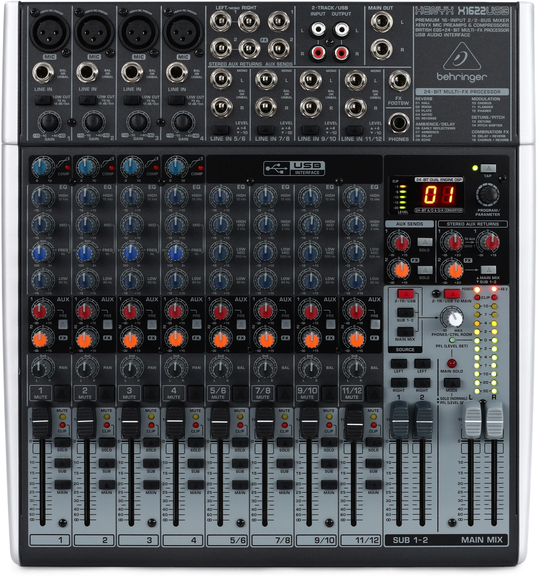 Behringer Xenyx X1622USB 带 USB 和效果器的调音台