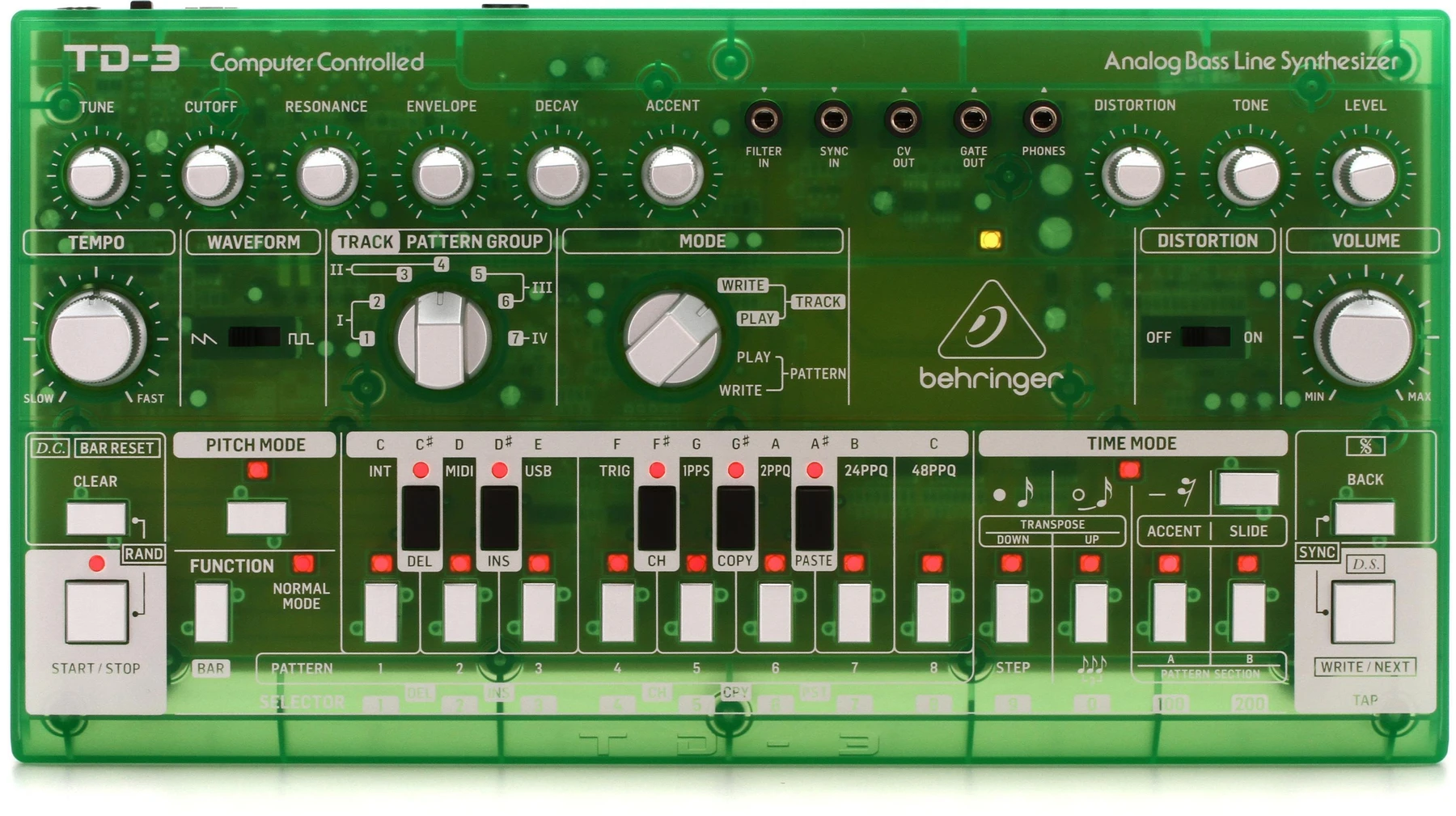 Behringer TD-3-LM 模拟低音线合成器 - 青柠色