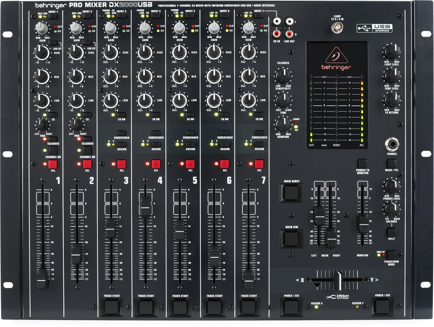 Behringer Pro Mixer DX2000USB 7 通道 DJ 调音台