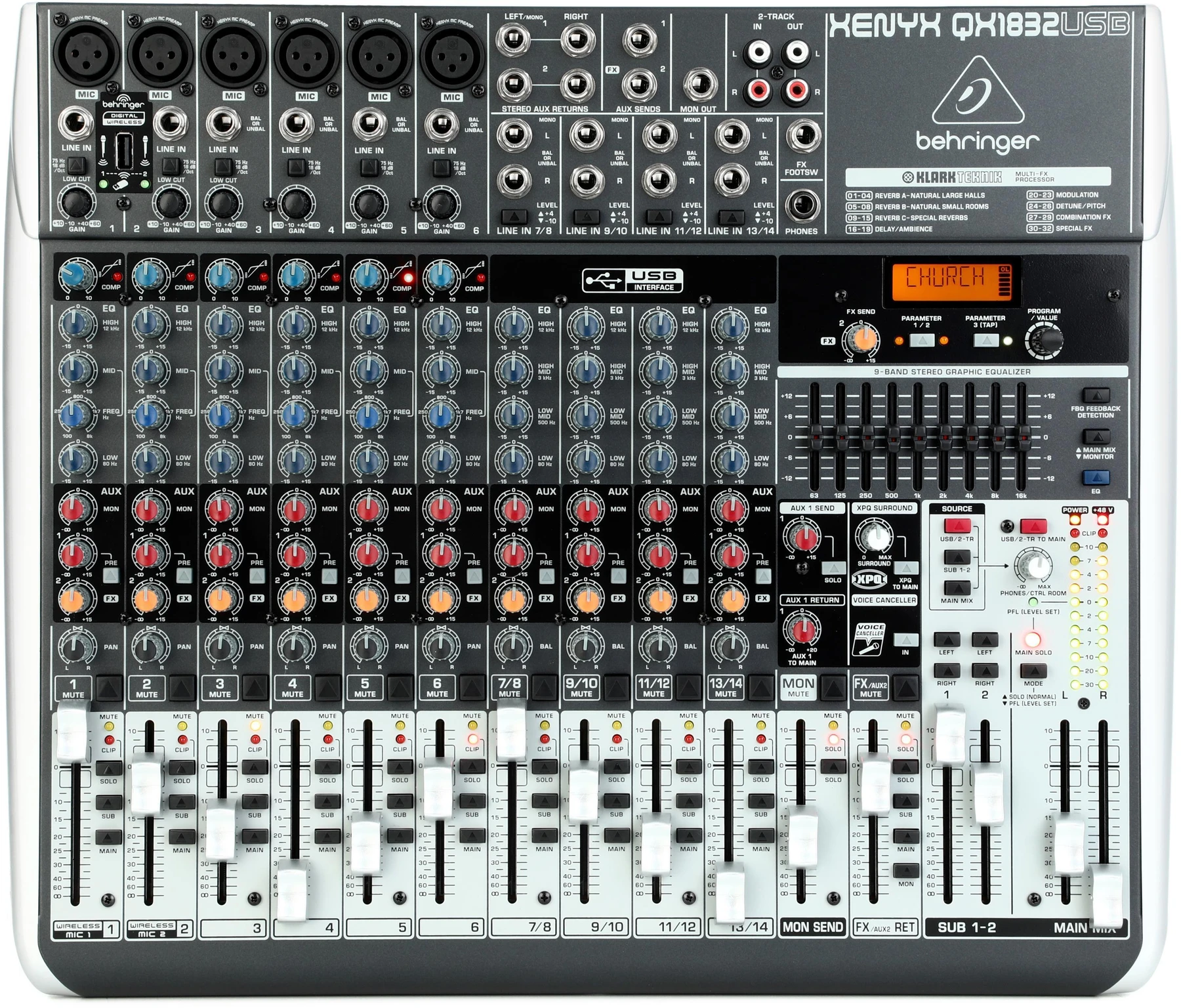 Behringer Xenyx QX1832USB 带 USB 和效果器的调音台