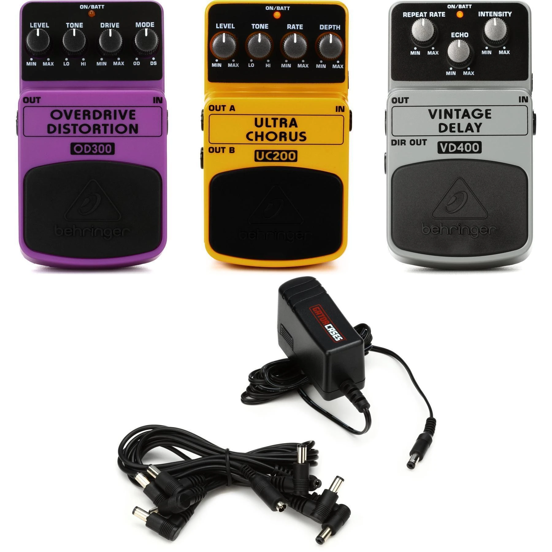 Behringer Alt Rock 三件套 - 过载/失真、合唱和延迟，含电源