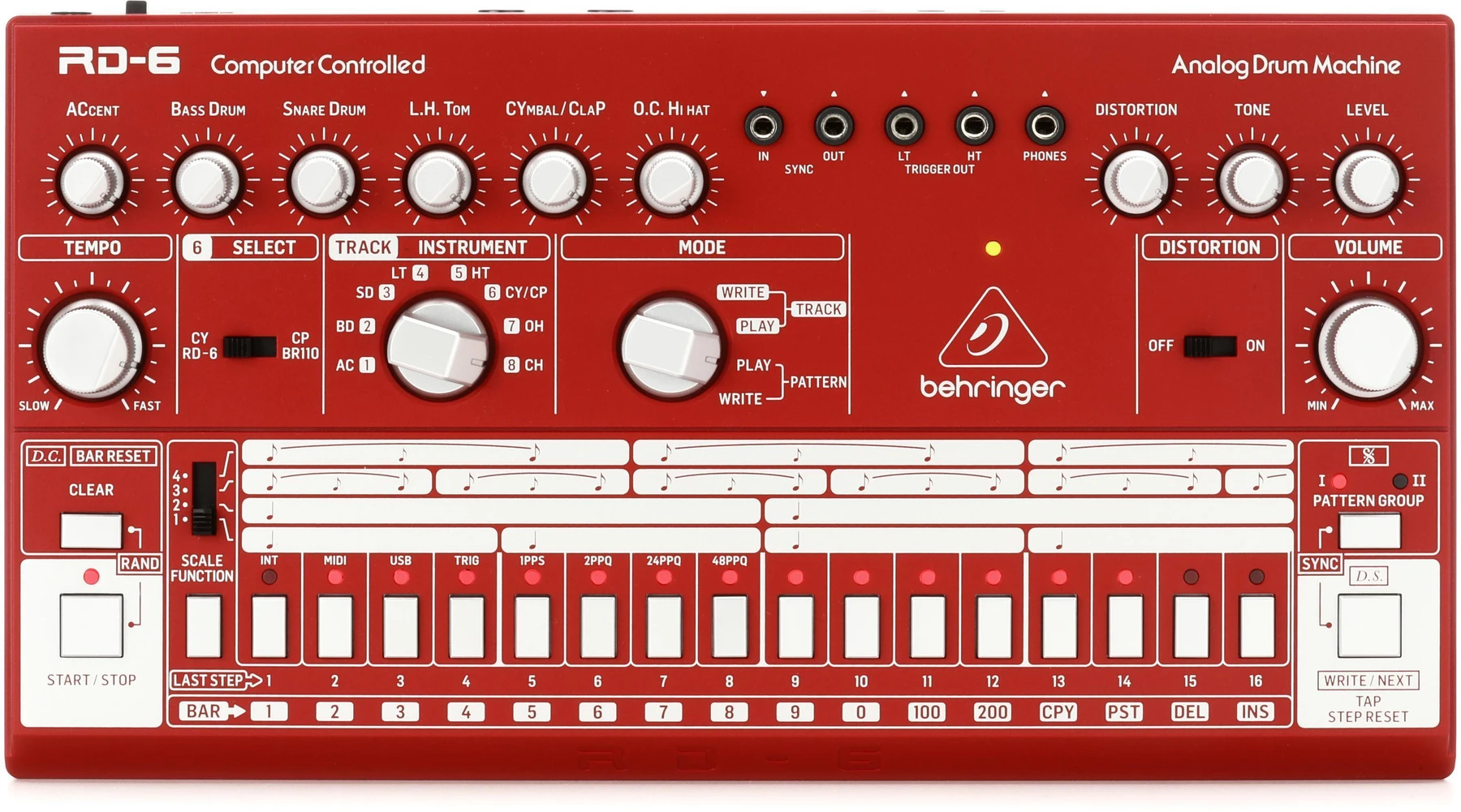 Behringer RD-6 模拟鼓机 - 红色