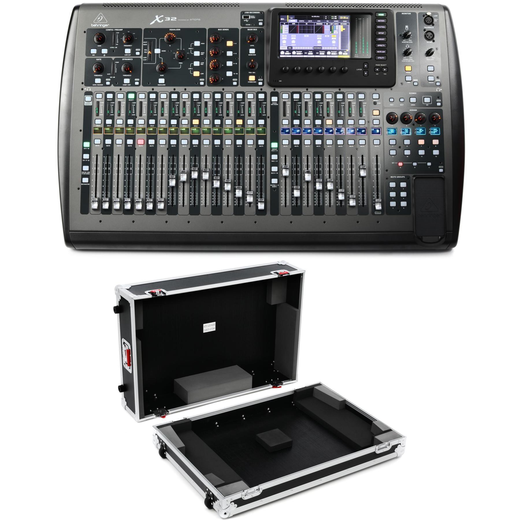 Behringer X32 40通道数字调音台，含 Gator G-TOURX32NDH ATA 木质箱套装