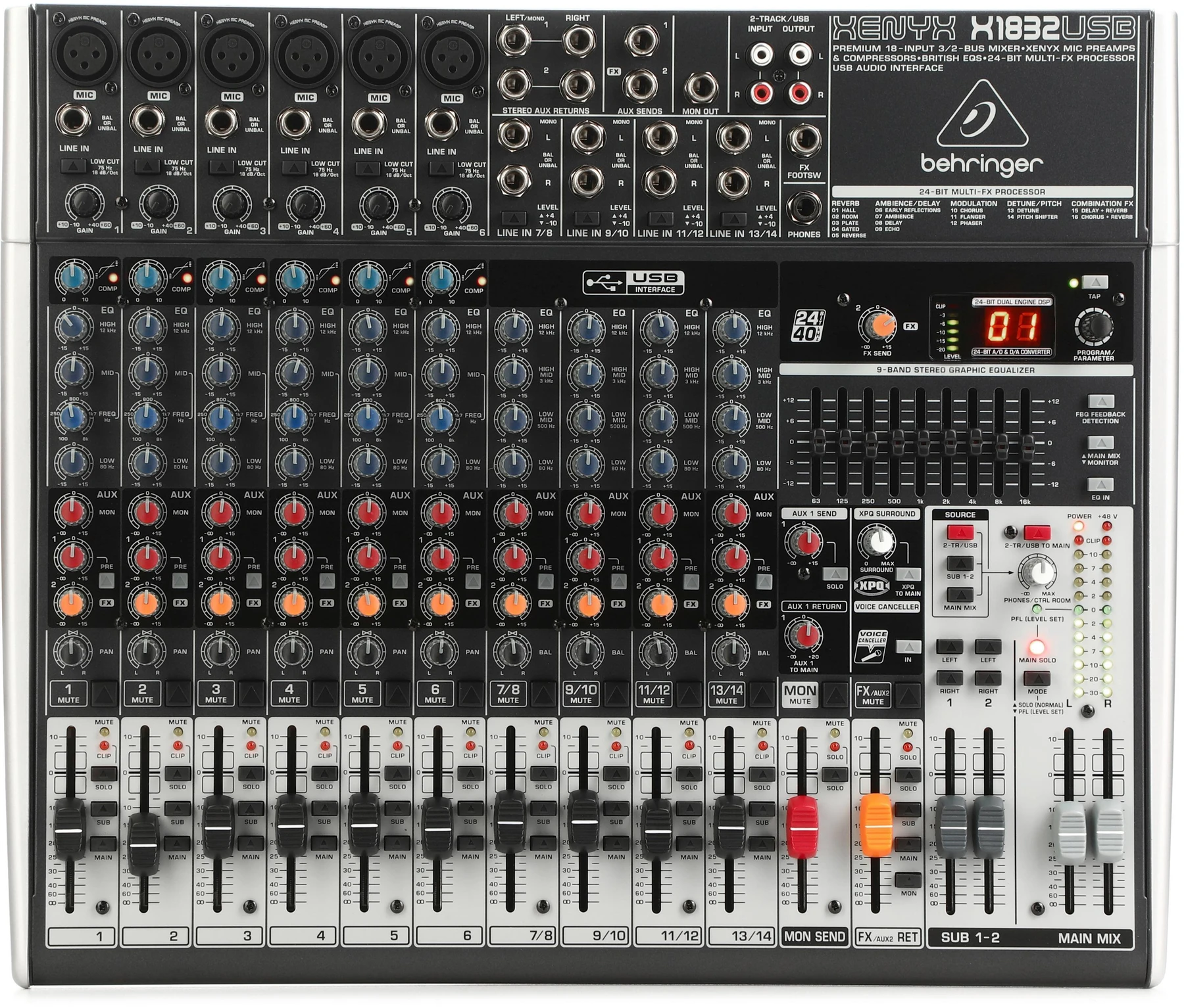 Behringer Xenyx X1832USB 带 USB 和效果器的调音台