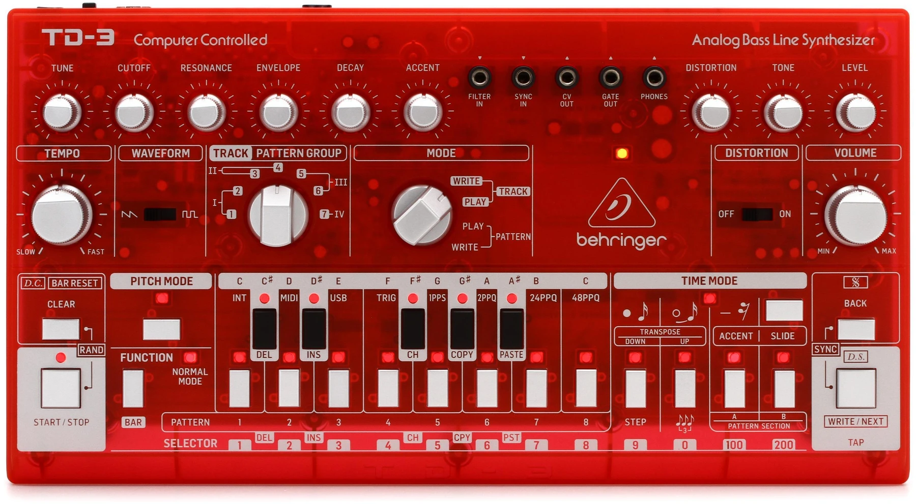 Behringer TD-3-SB 模拟贝斯线合成器（草莓色）