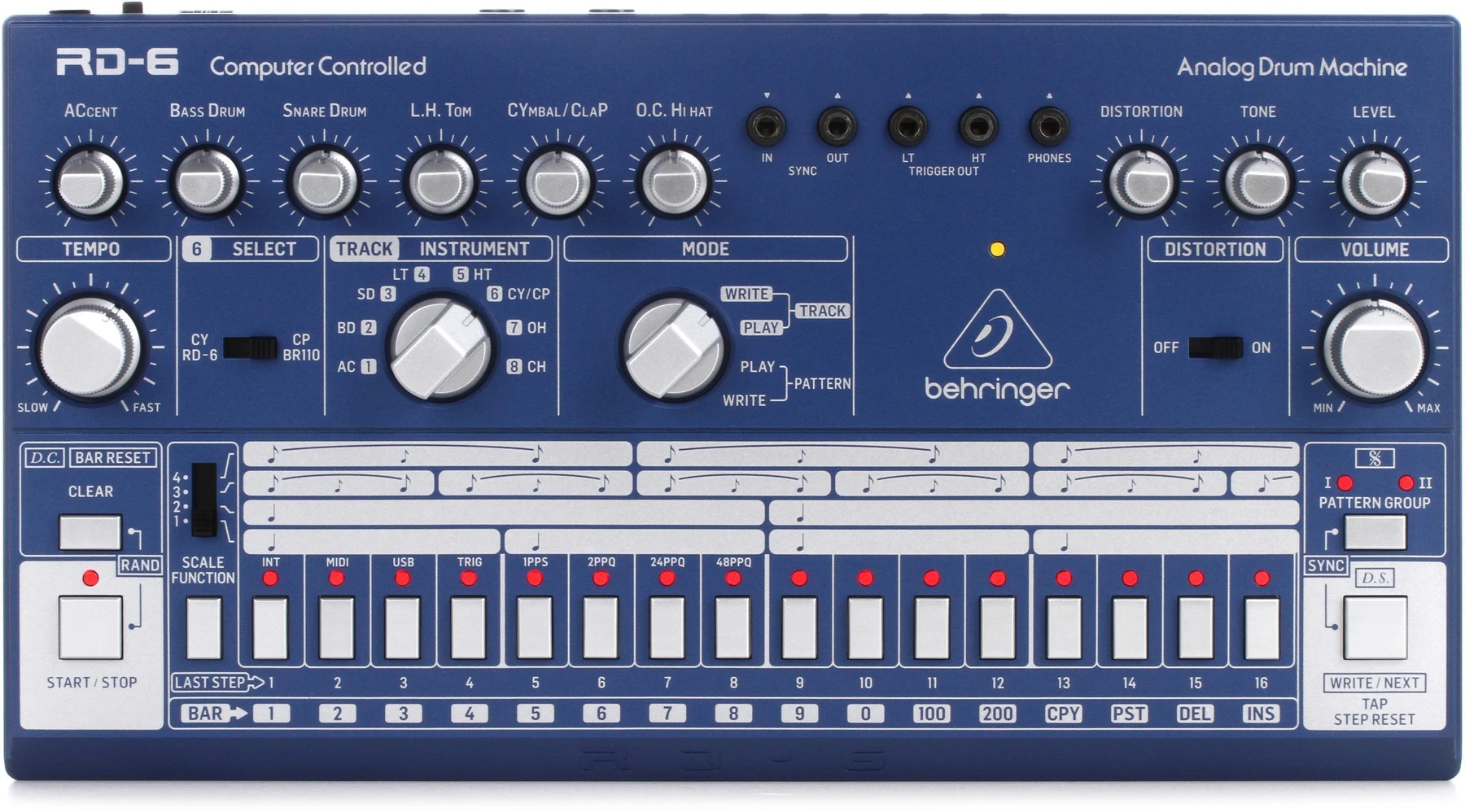 Behringer RD-6-BU 模拟鼓机 - 蓝色