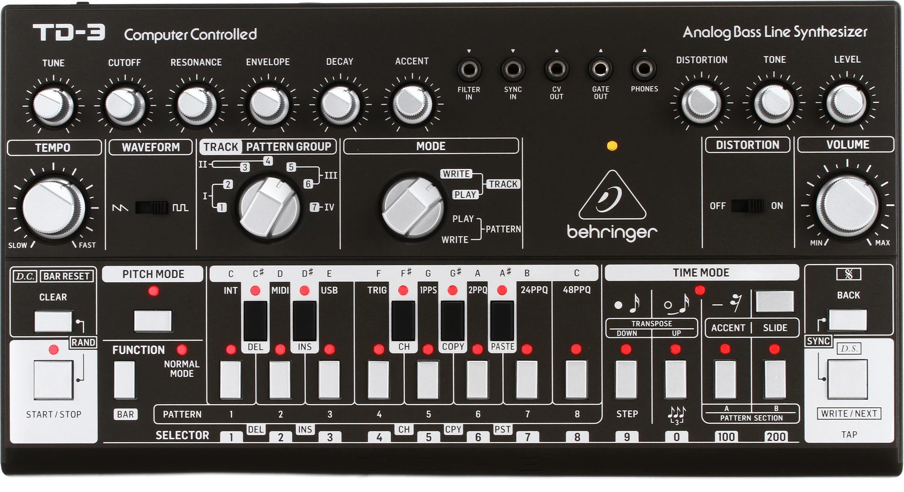 Behringer TD-3-BK 模拟贝斯线合成器 - 黑色