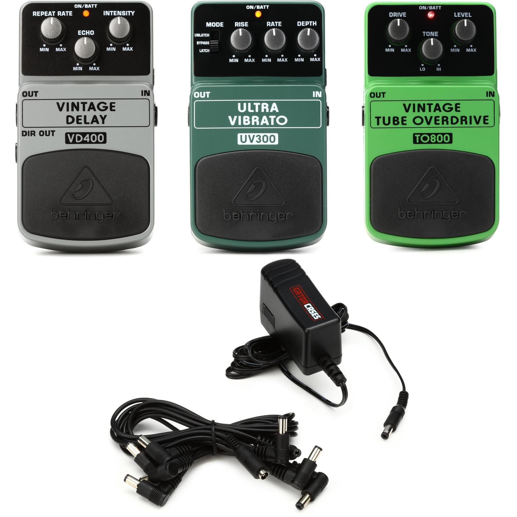 Behringer Classic Rock 三件套 - 过载、颤音和延迟效果器，含电源