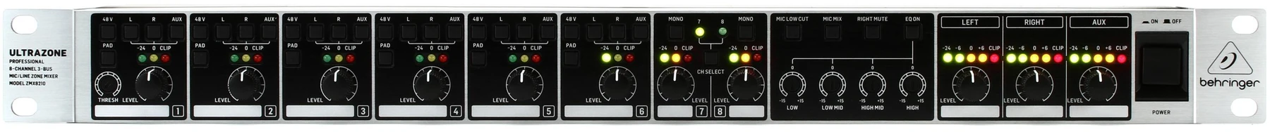 Behringer ZMX8210 V2 机架式分区混音器