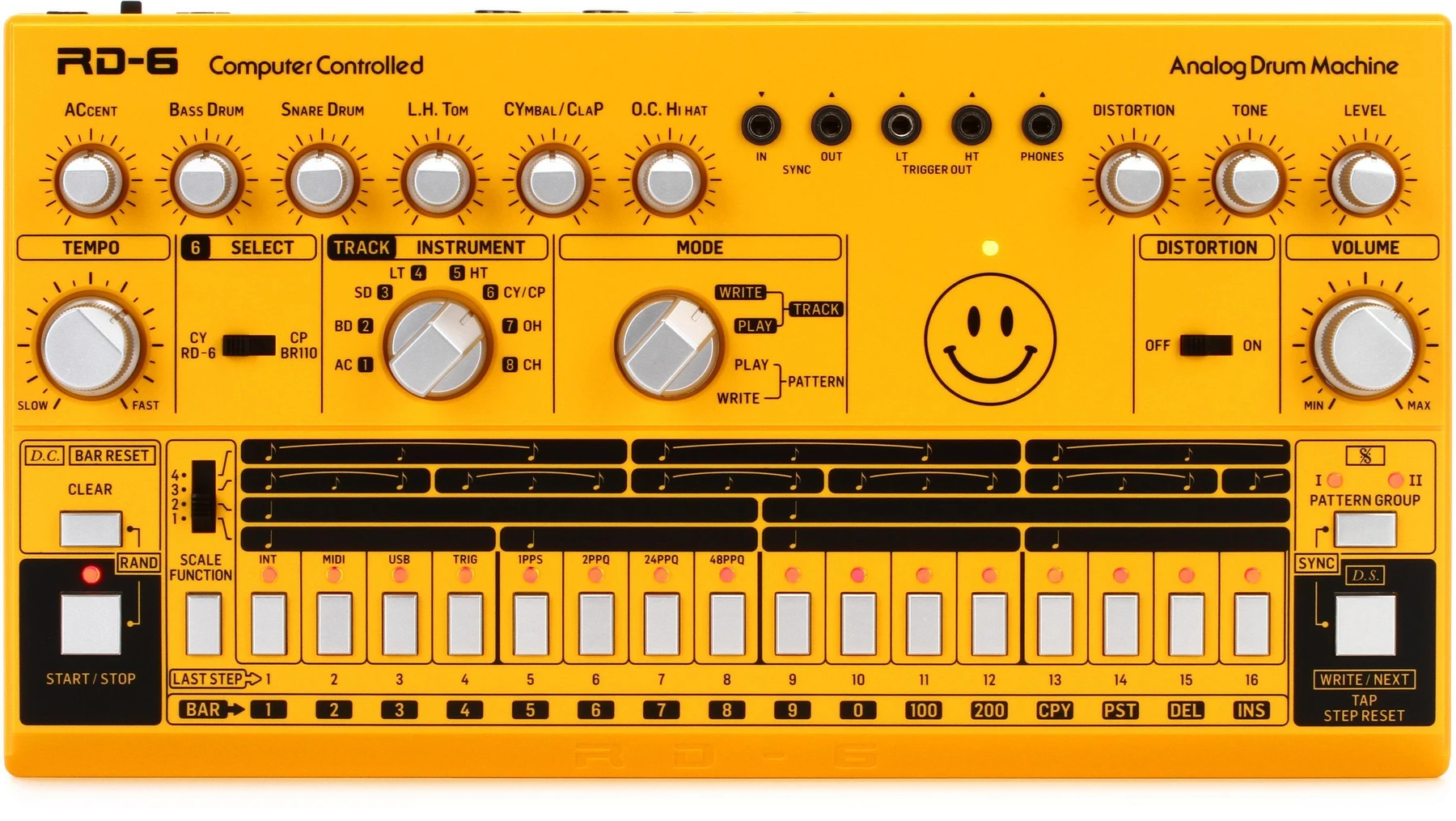 Behringer RD-6-AM 模拟鼓机 - 黄色
