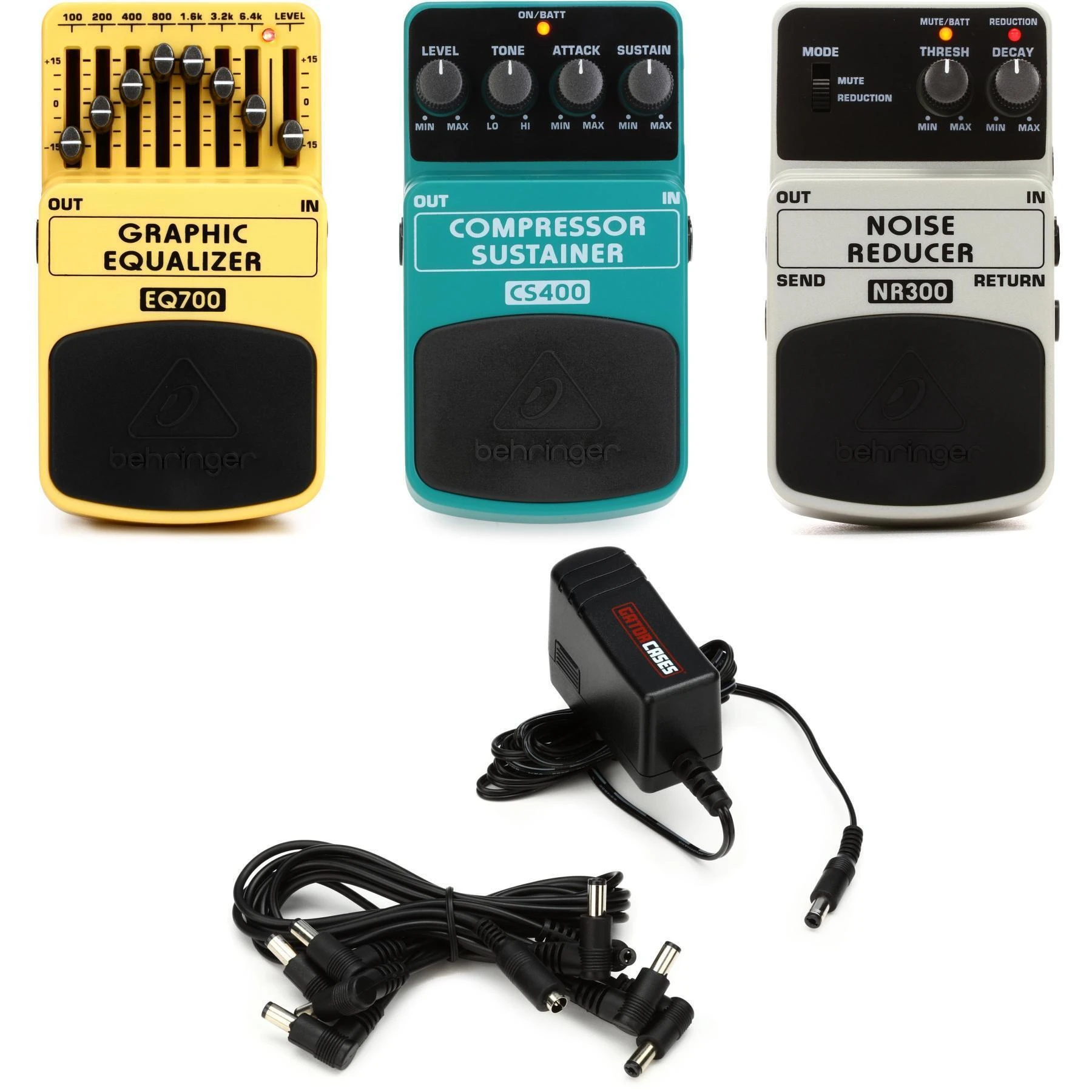 Behringer 压缩器/EQ 三件套 - 压缩器、均衡器和降噪器，附电源