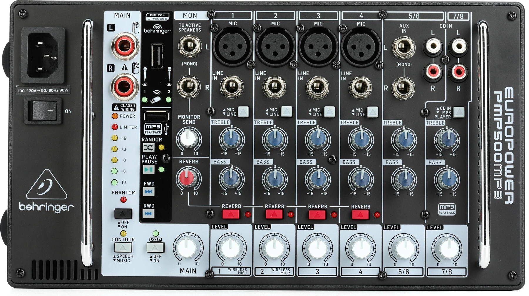 Behringer PMP500MP3 8 通道 500W 功放调音台
