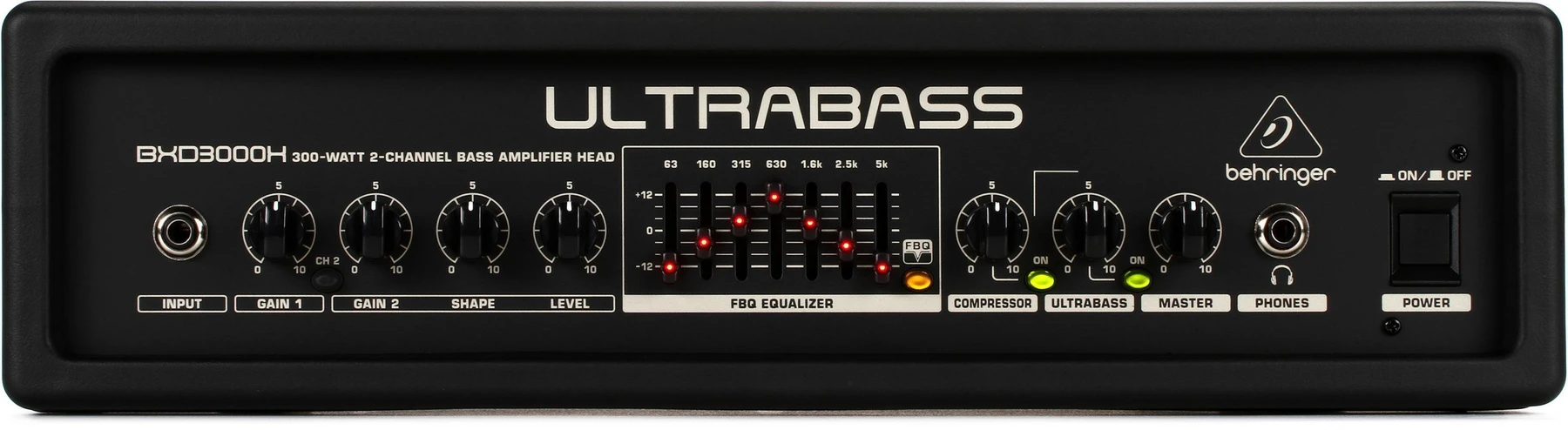 Behringer UltraBass BXD3000H 300瓦双通道贝斯音箱头