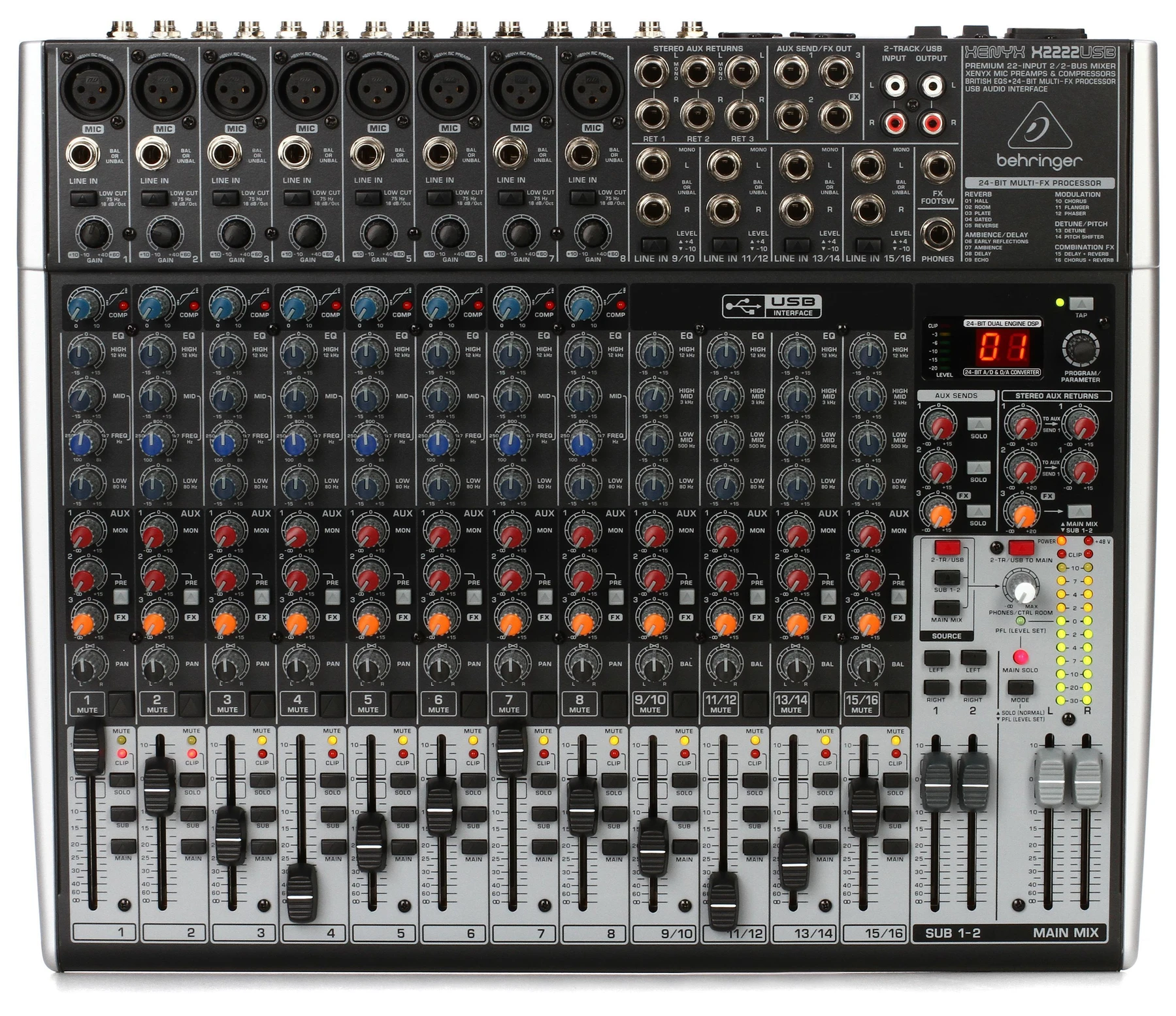 Behringer Xenyx X2222USB 带 USB 和效果器的调音台