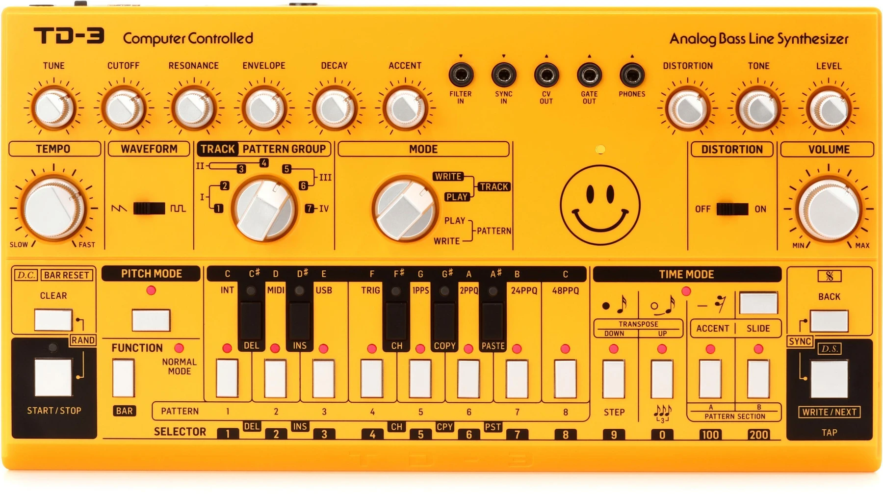 Behringer TD-3-Yellow 模拟贝斯线合成器 - 黄色