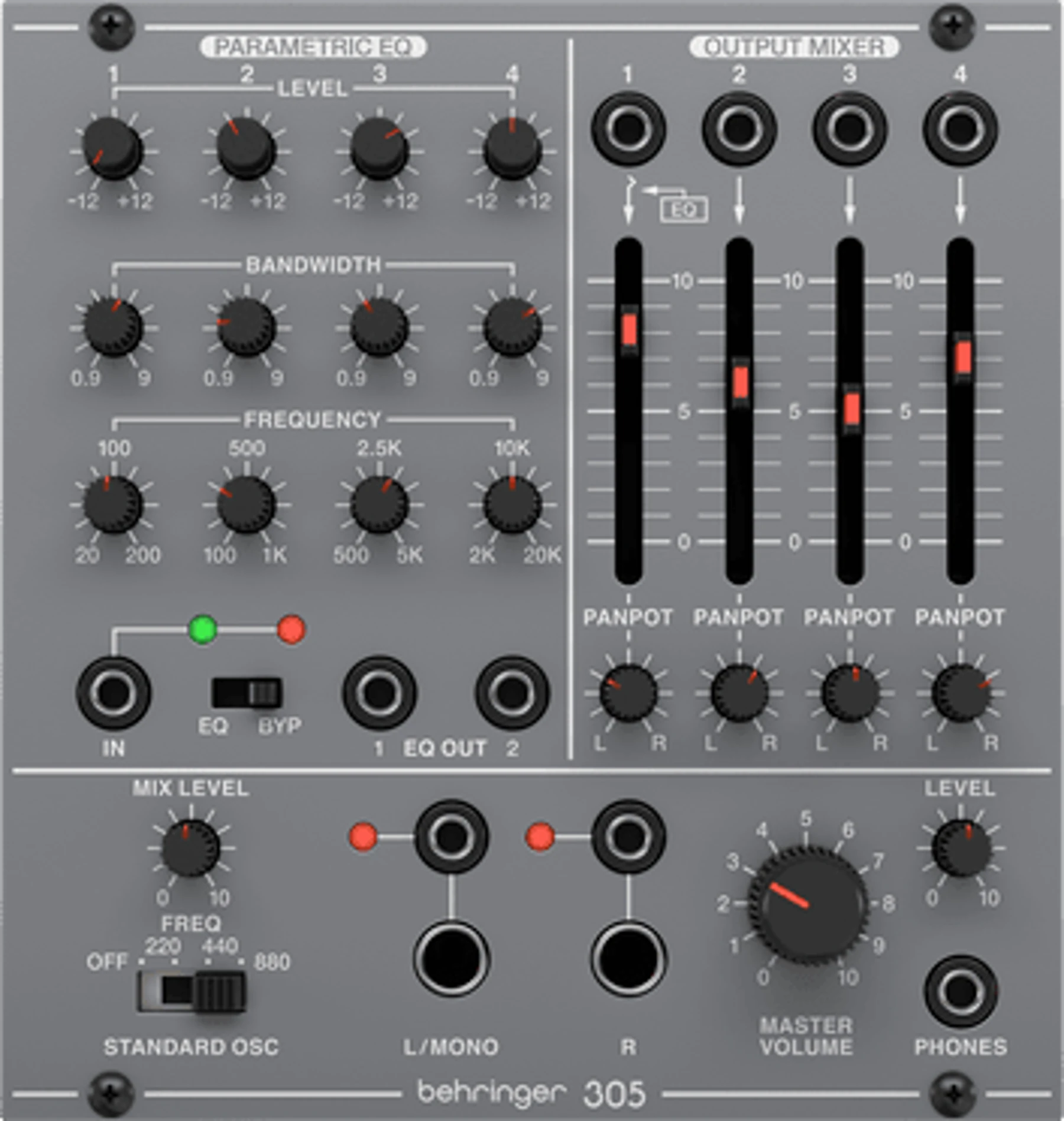 Behringer 305 EQ / 调音台 / 输出 Eurorack模块