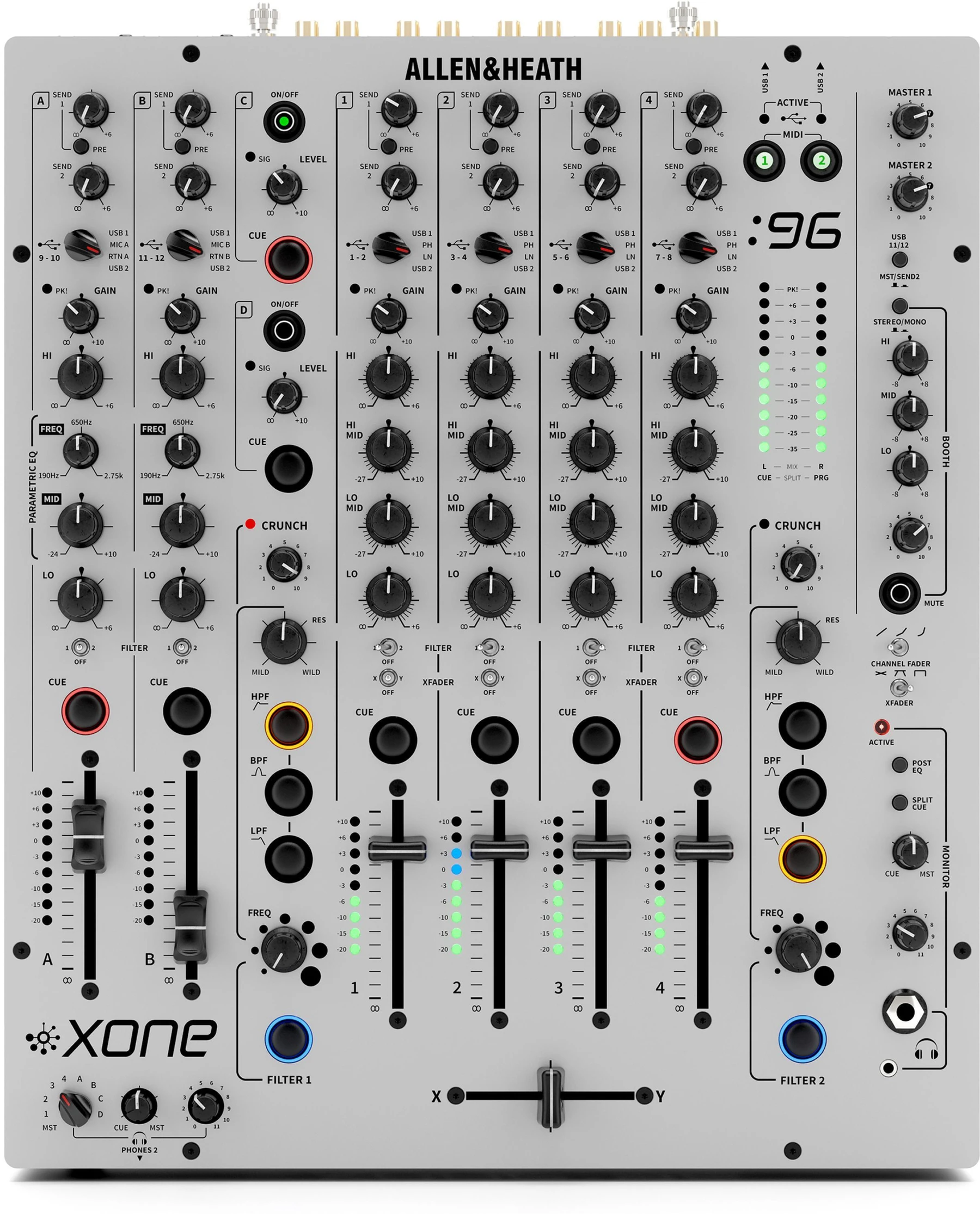 Allen & Heath Xone96 带音频接口的模拟 DJ 调音台