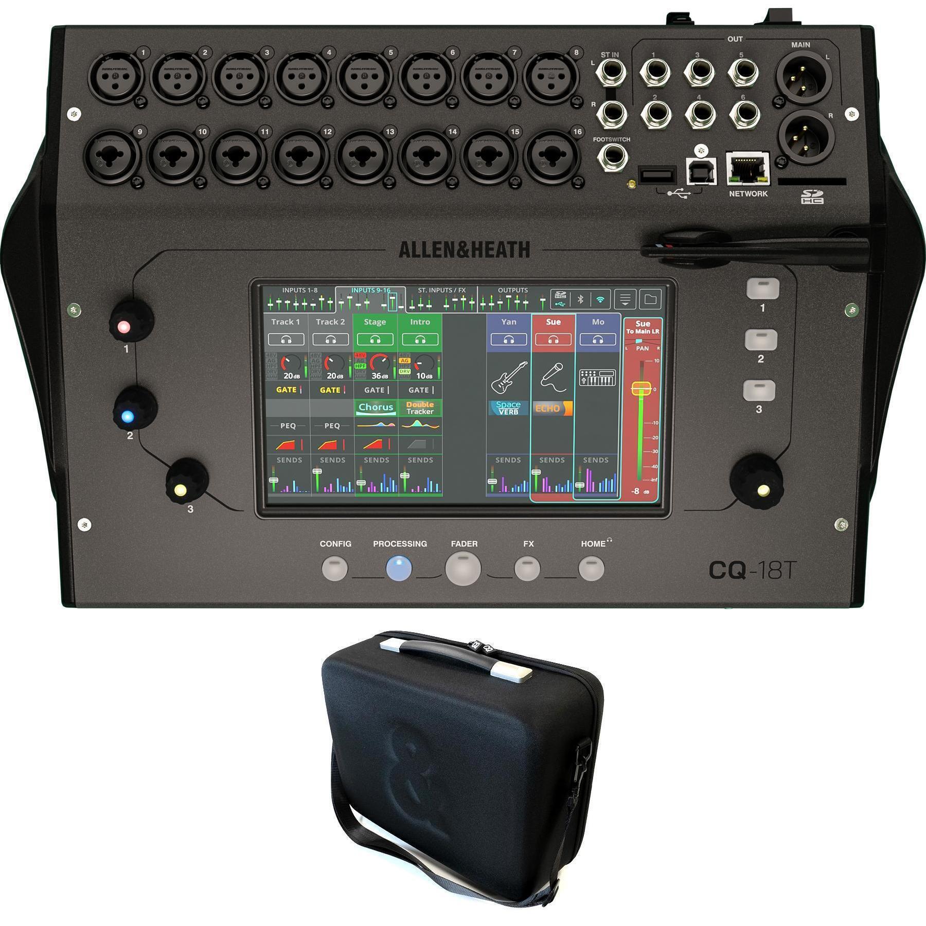 Allen & Heath CQ-18T 16通道数字调音台，配备加厚便携包