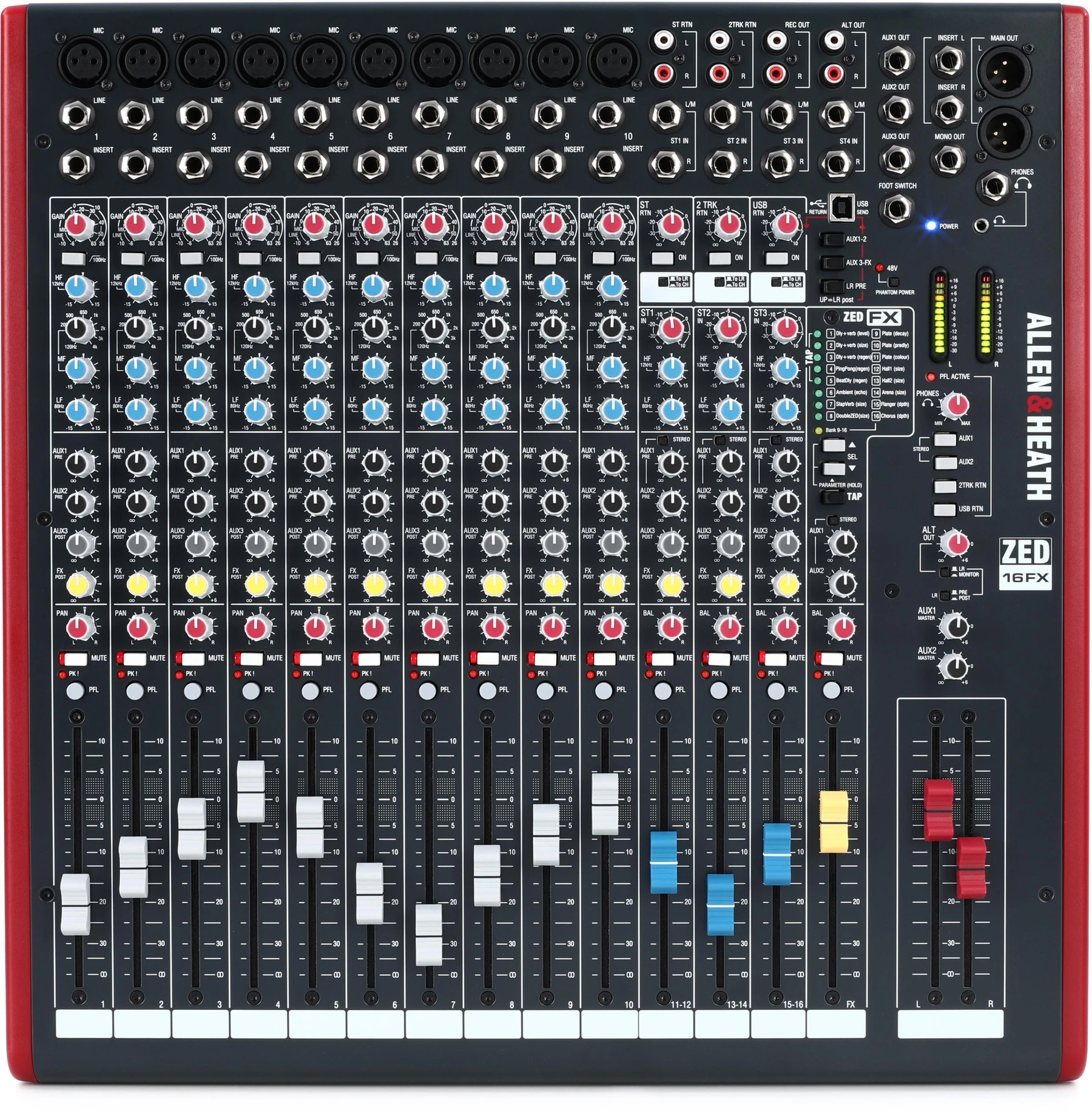 Allen & Heath ZED-16FX 16通道带USB音频接口和效果器的调音台
