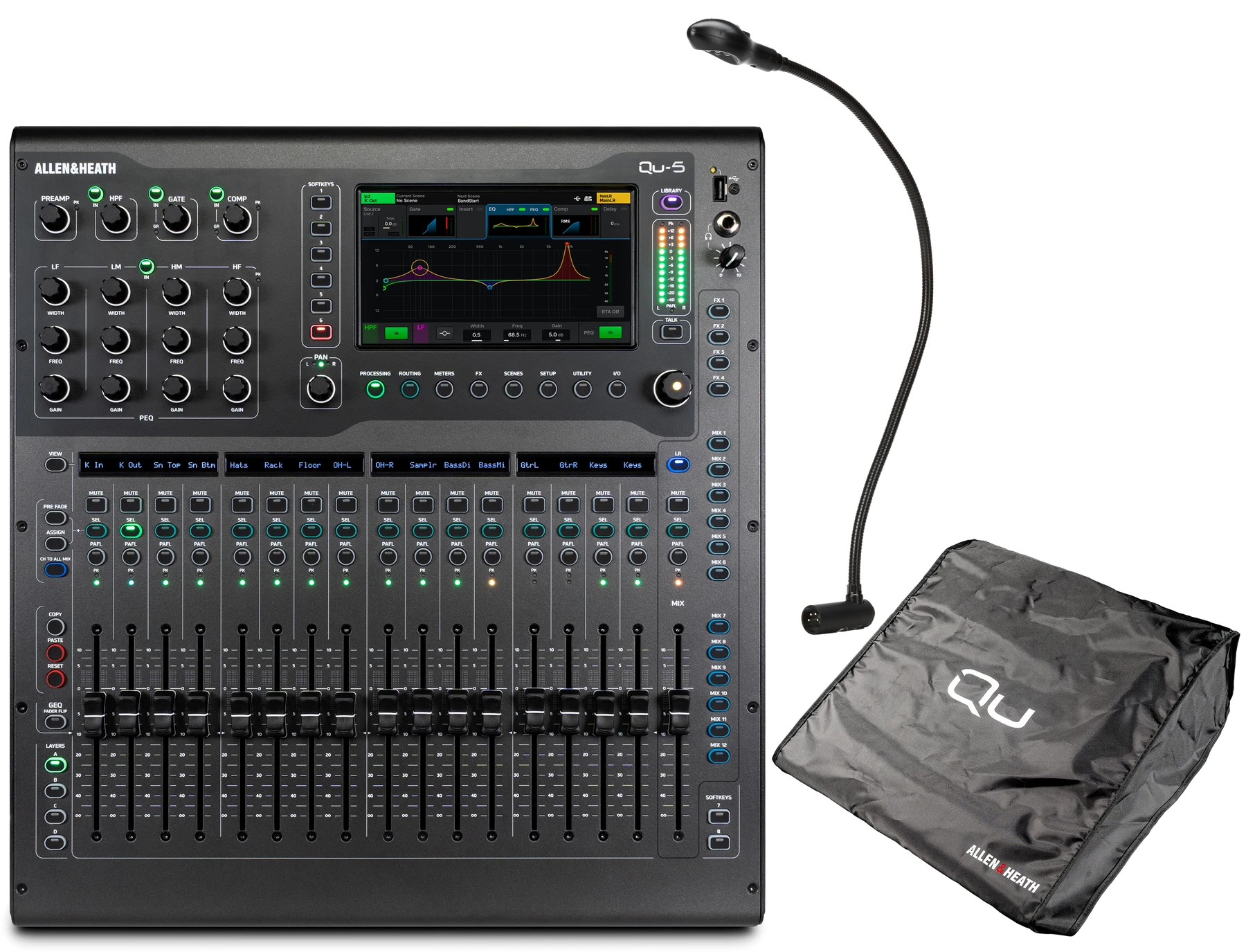 Allen & Heath Qu-5 38通道数字调音台，配防尘罩和灯